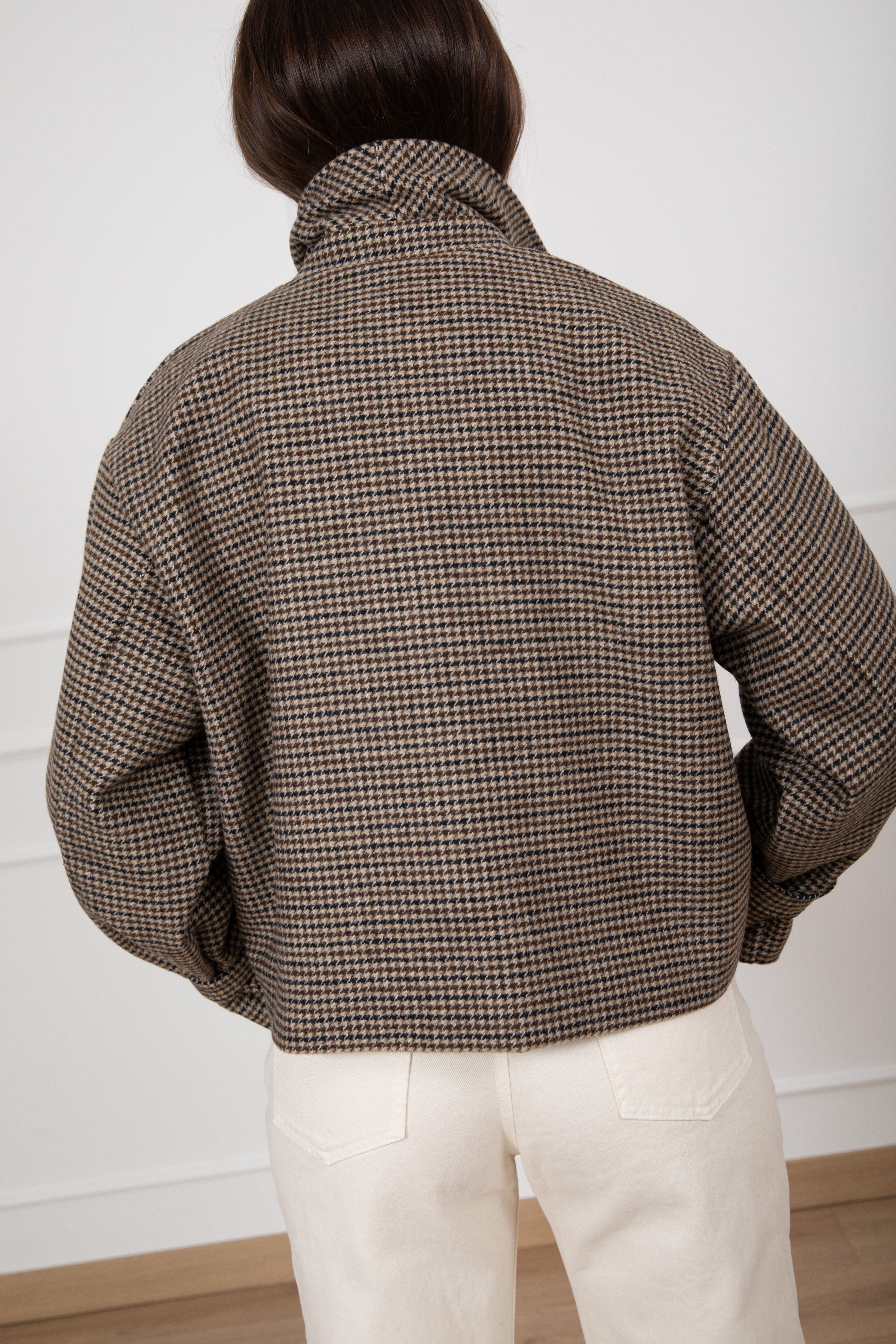 Chiodo cropped pied de poule Susy Mix