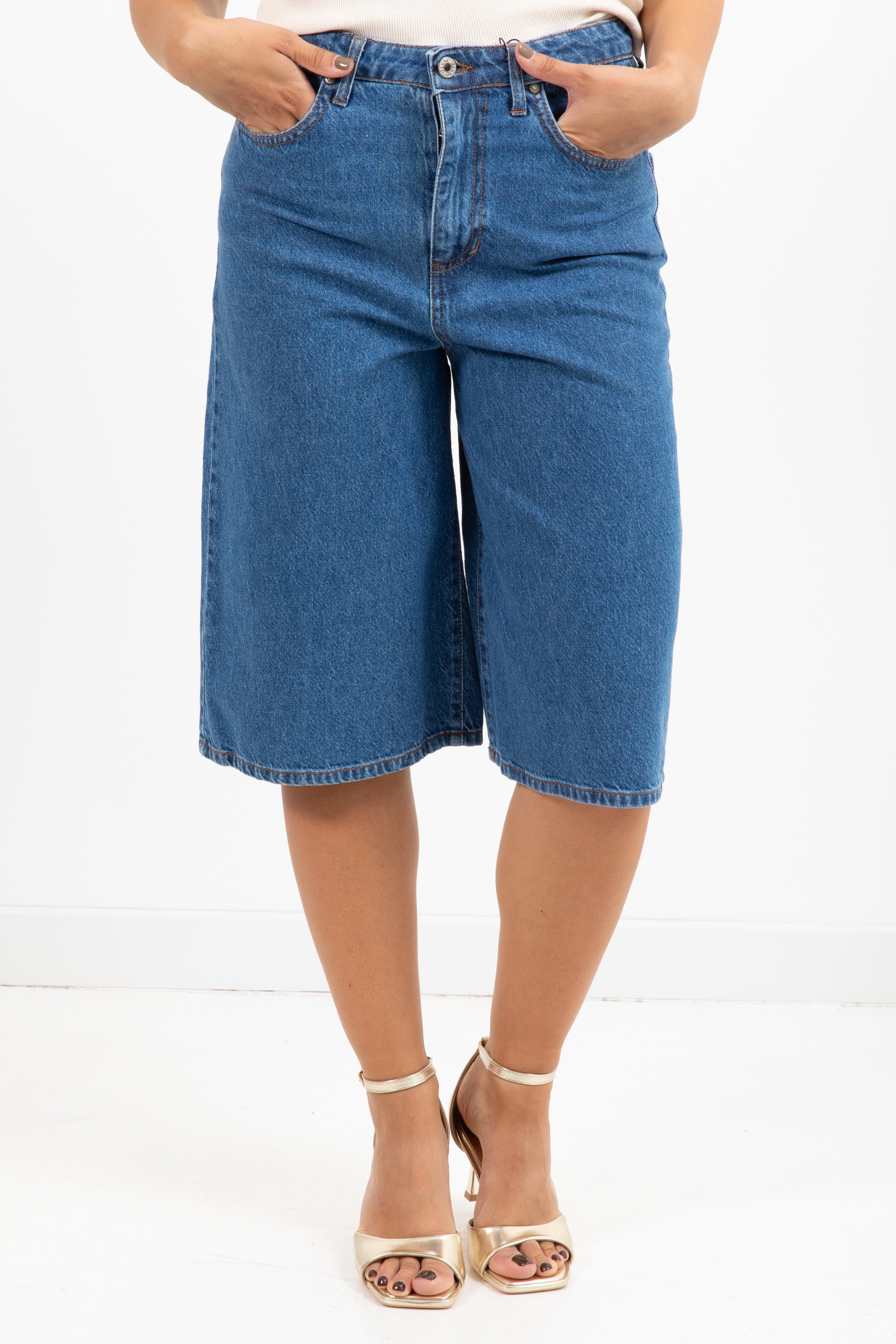 Bermuda in jeans lavaggio medio Dixie