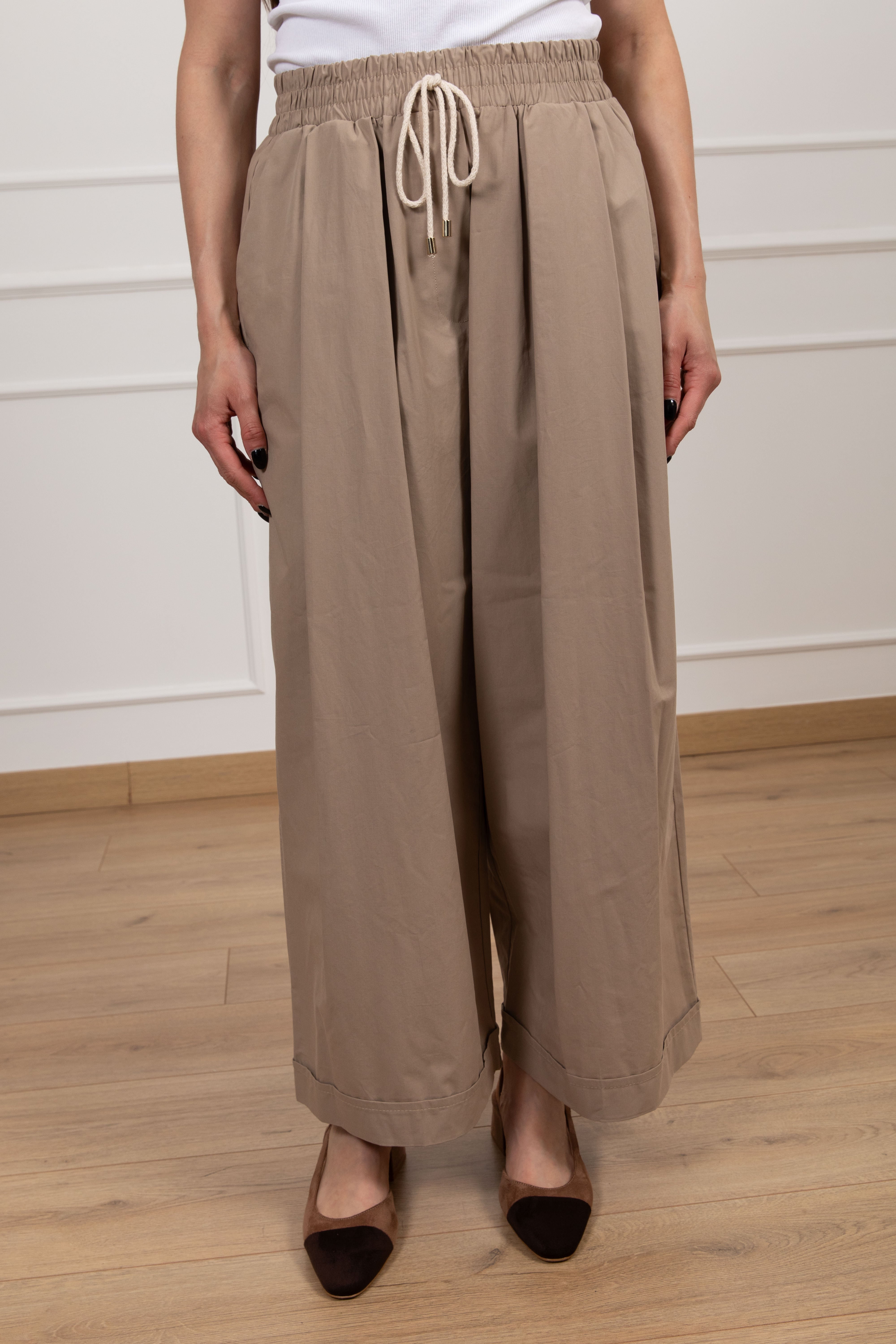 Pantalone gamba larga in cotone Susy Mix