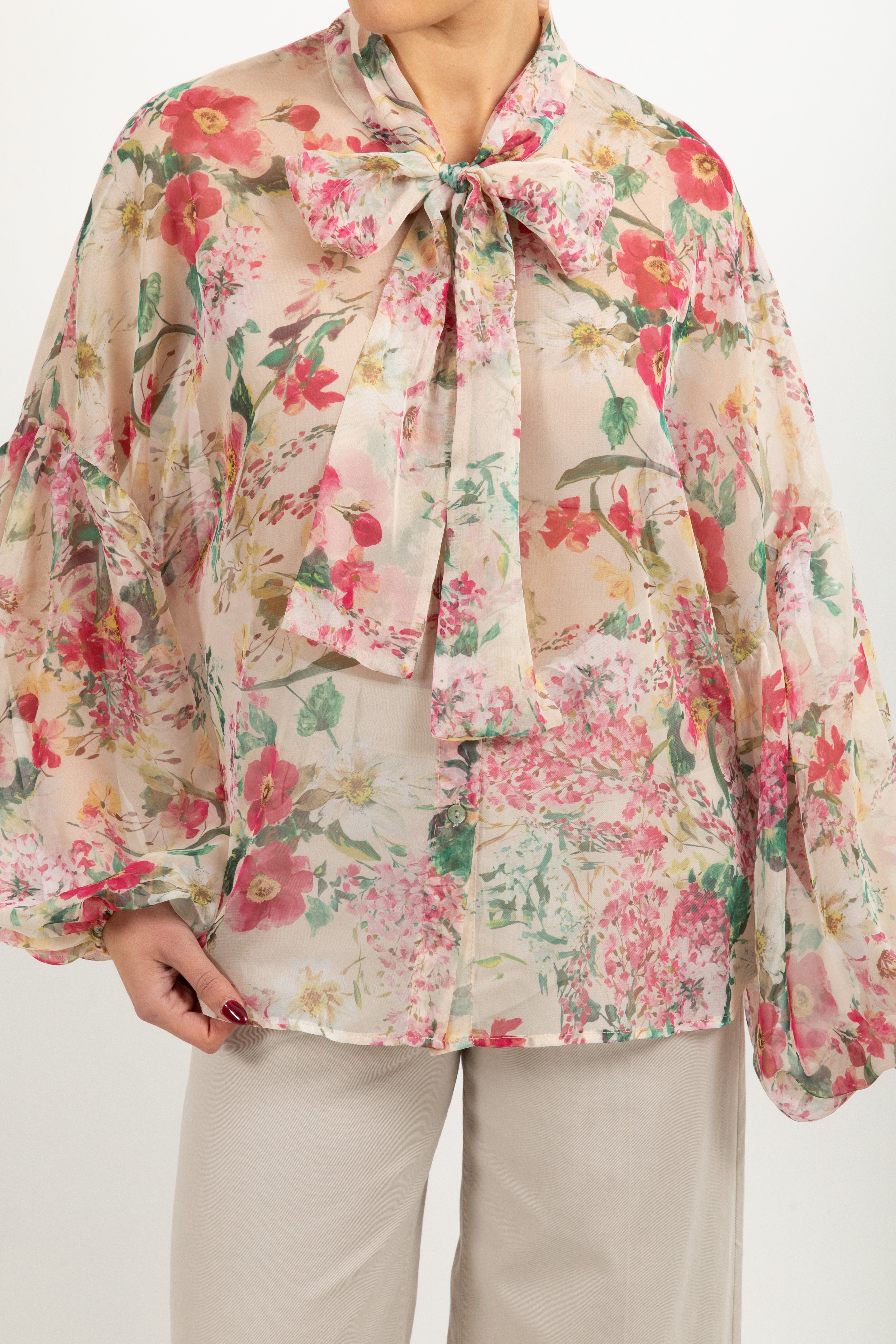 Camicia in georgette fantasia flowers Susy Mix