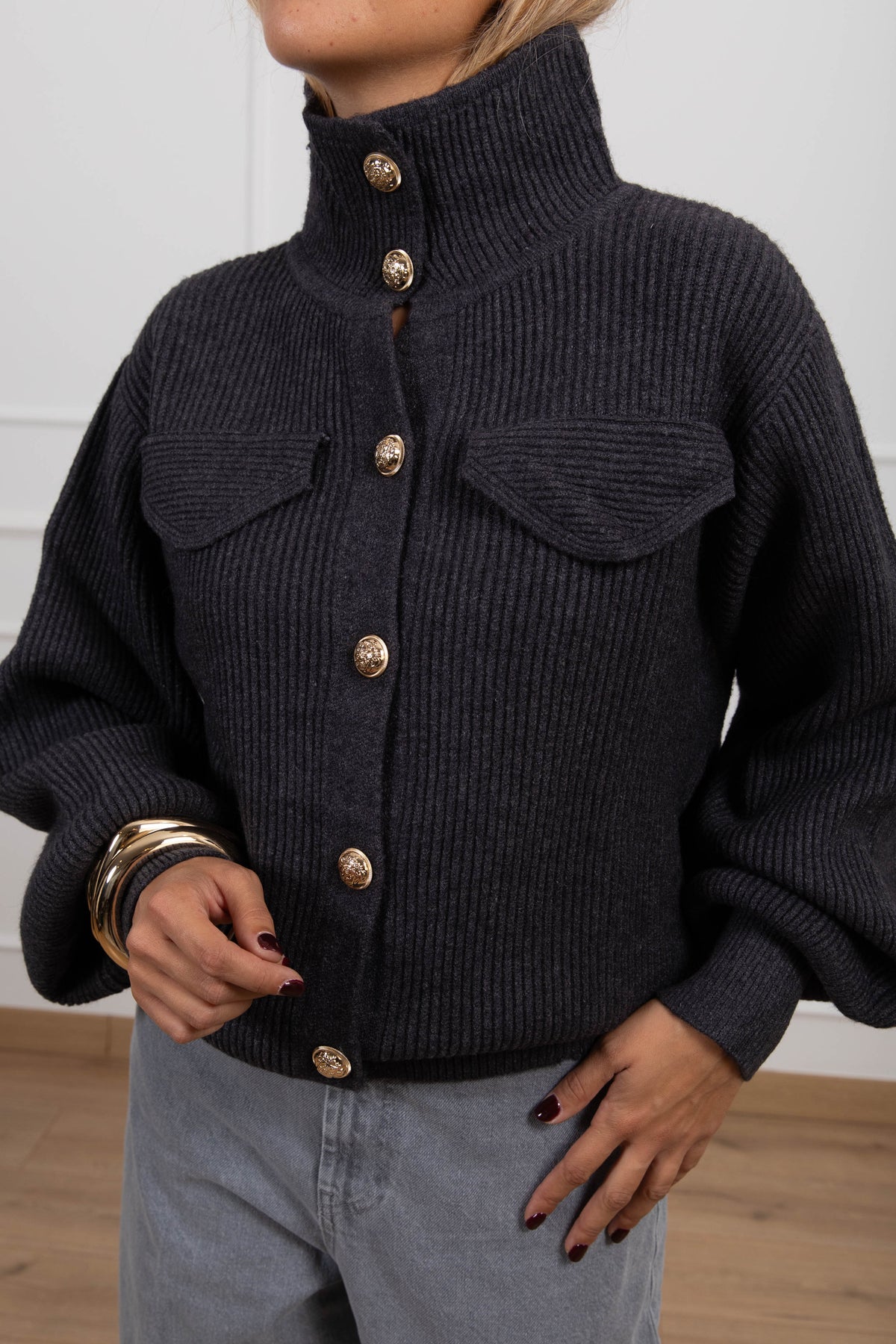 Giacca in maglia bottoni oro Susy Mix