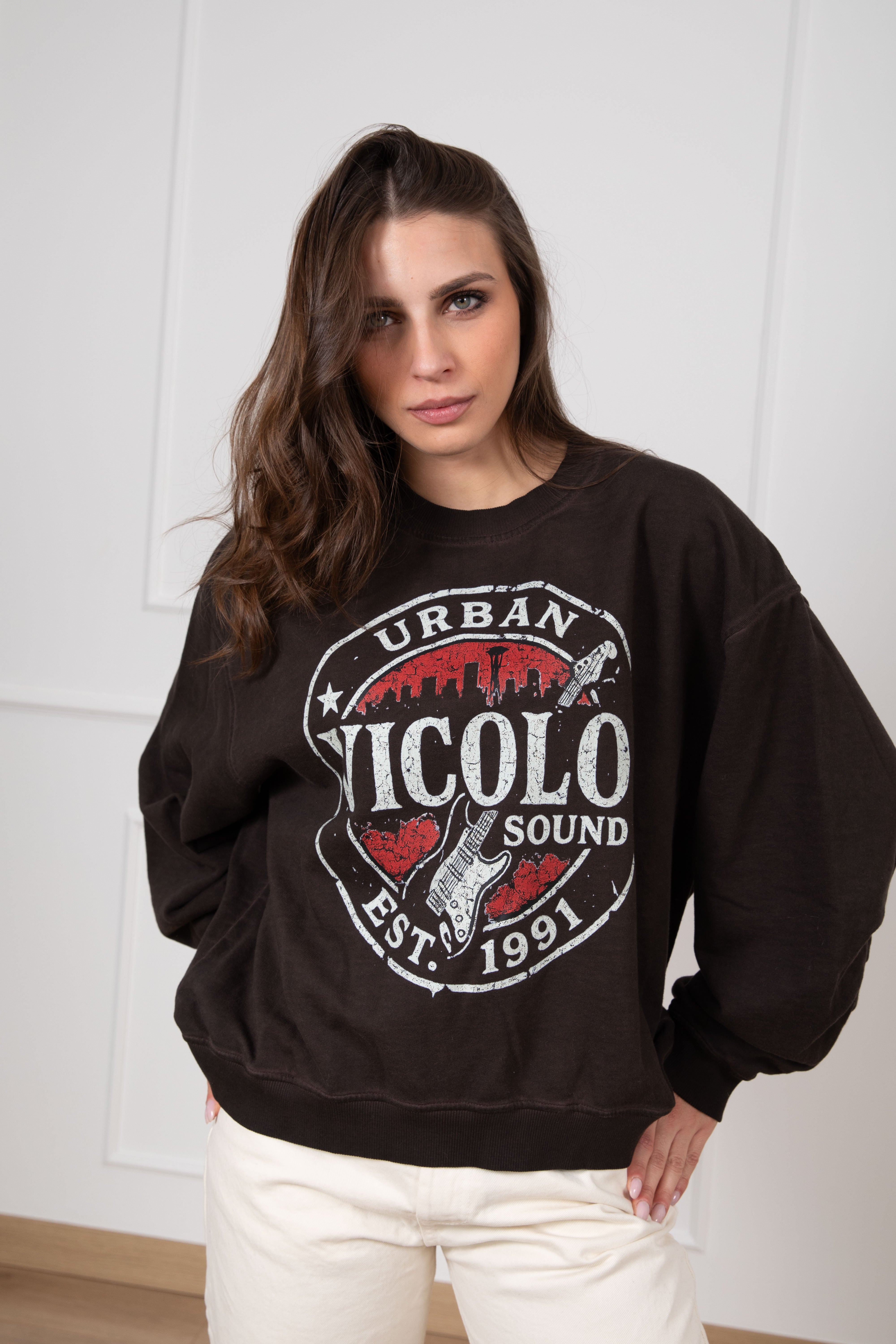 Felpa over-size garzata "Urban Sound" ViCOLO
