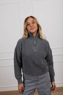 Maglia mezza-zip variante grigio Susy Mix