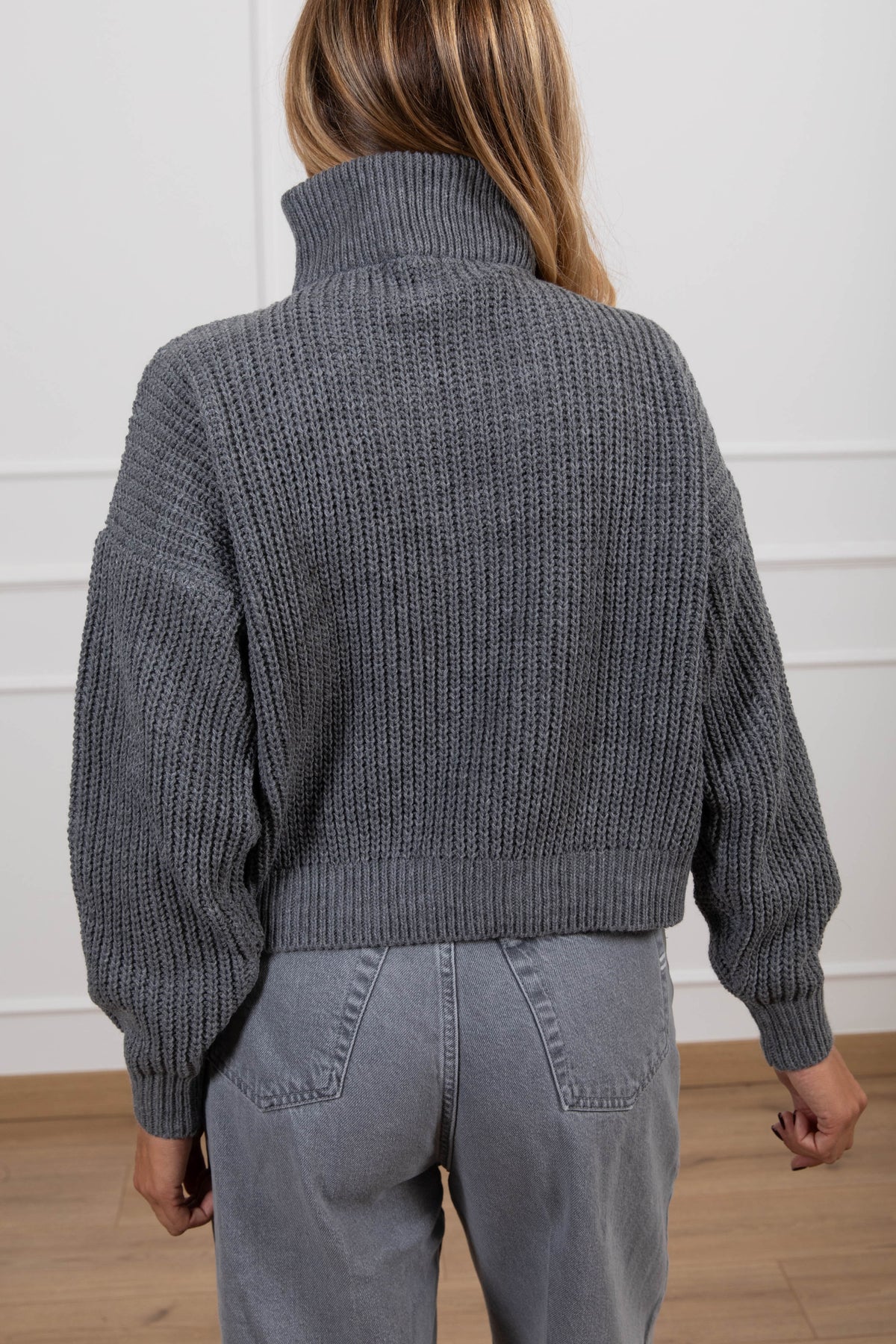 Maglia mezza-zip variante grigio Susy Mix