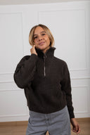 Maglia mezza-zip variante fango Susy Mix