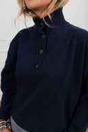 Pull mezzo collo con bottoni variante blu ViCOLO
