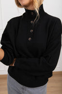 Pull mezzo collo con bottoni variante nero ViCOLO