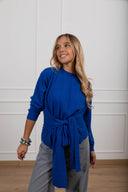 Pull girocollo con nodo variante bluette ViCOLO