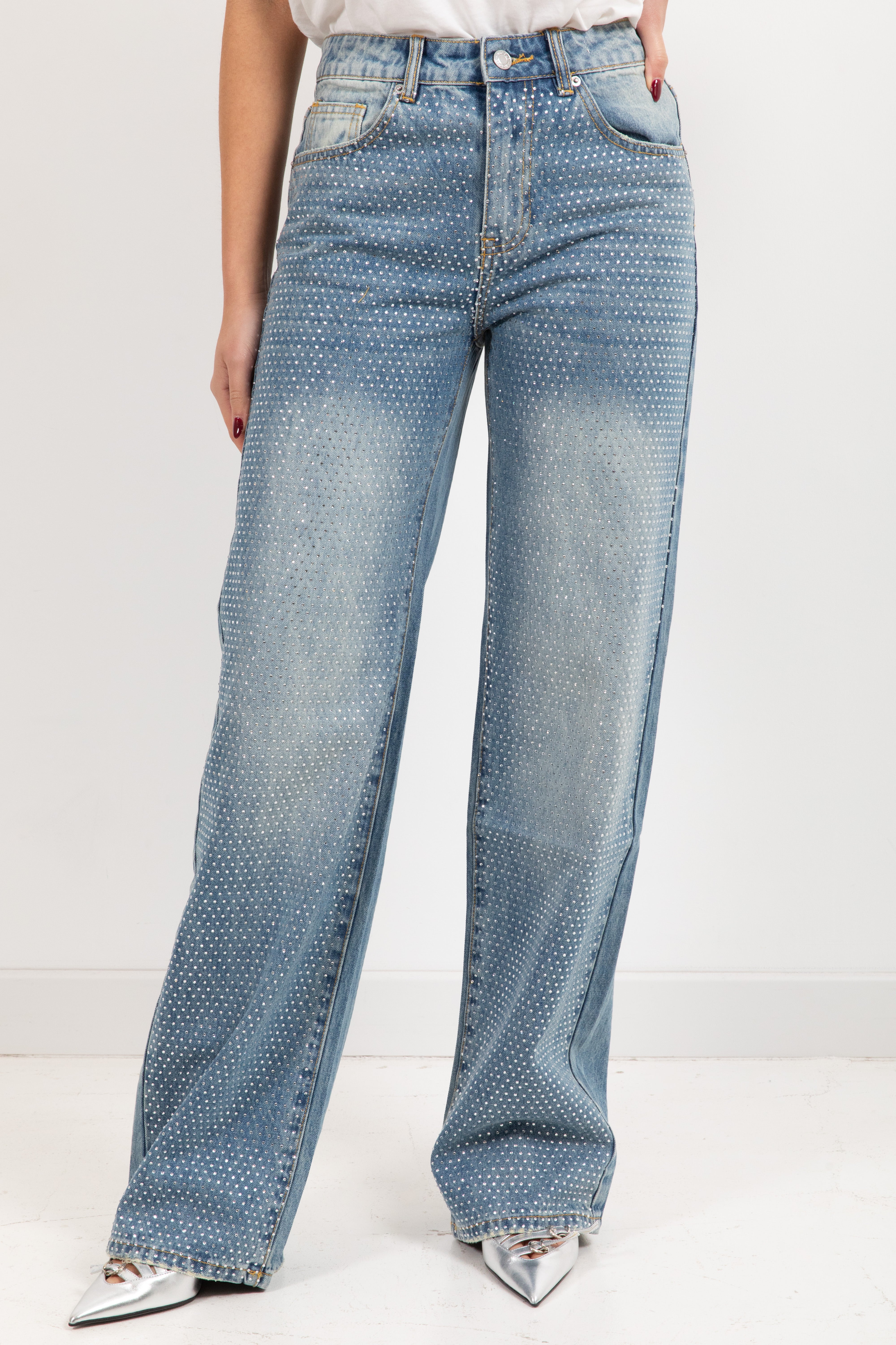 Jeans Aurora con strass ViCOLO