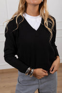 Pull scollo a "V" variante nero Susy Mix