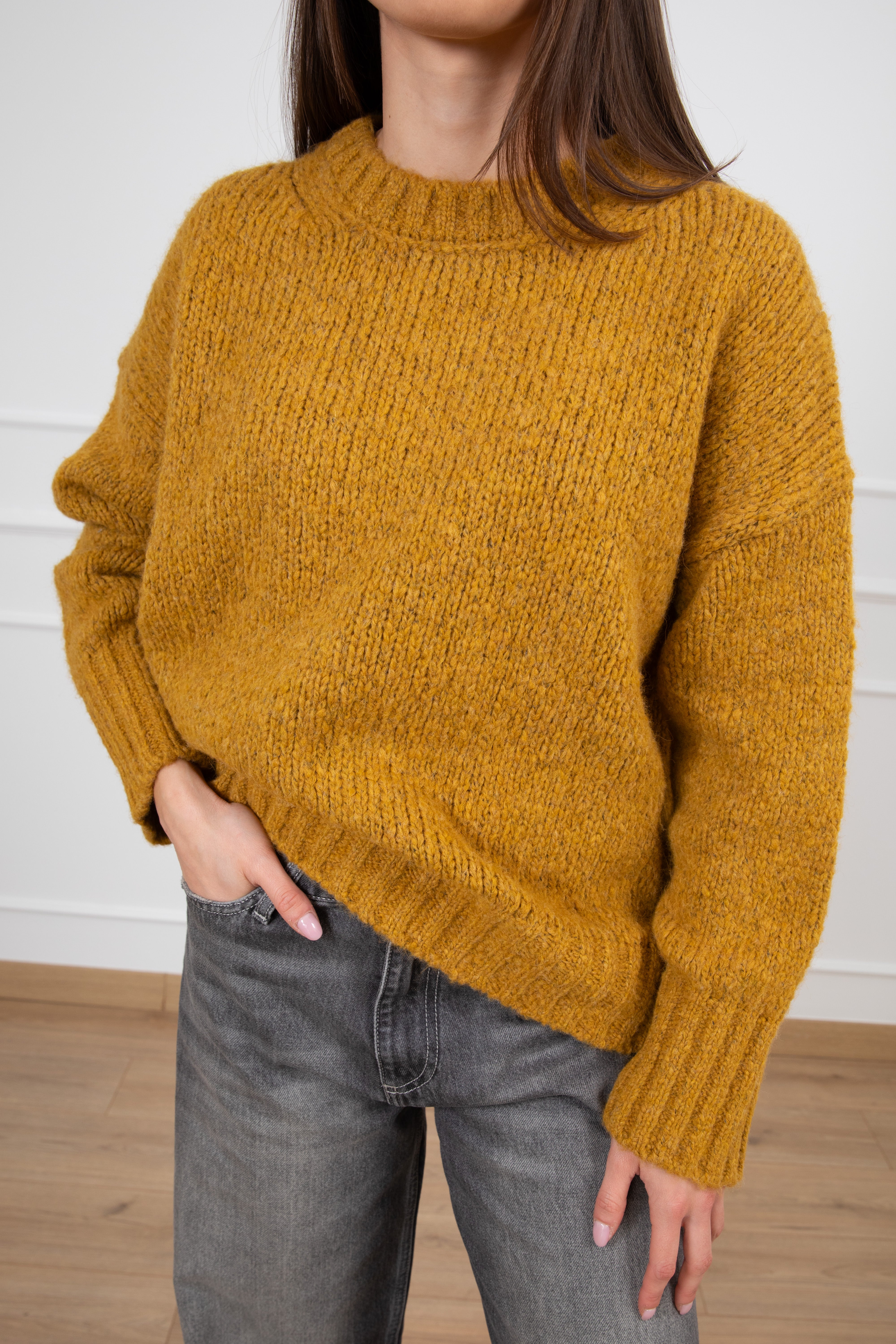 Pull girocollo in lana grossa ViCOLO