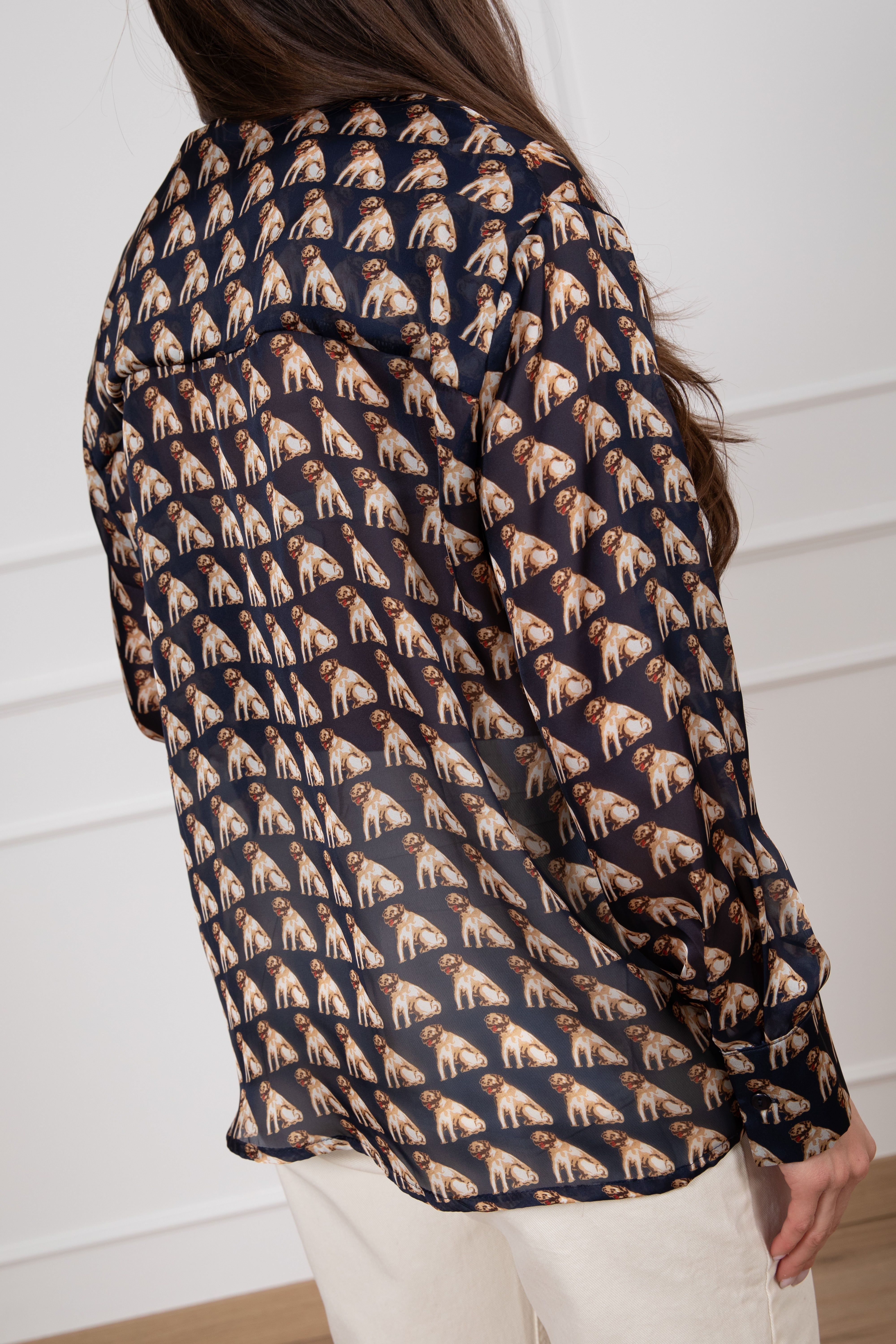 Camicia fantasia bulldog con fiocco Tensione IN