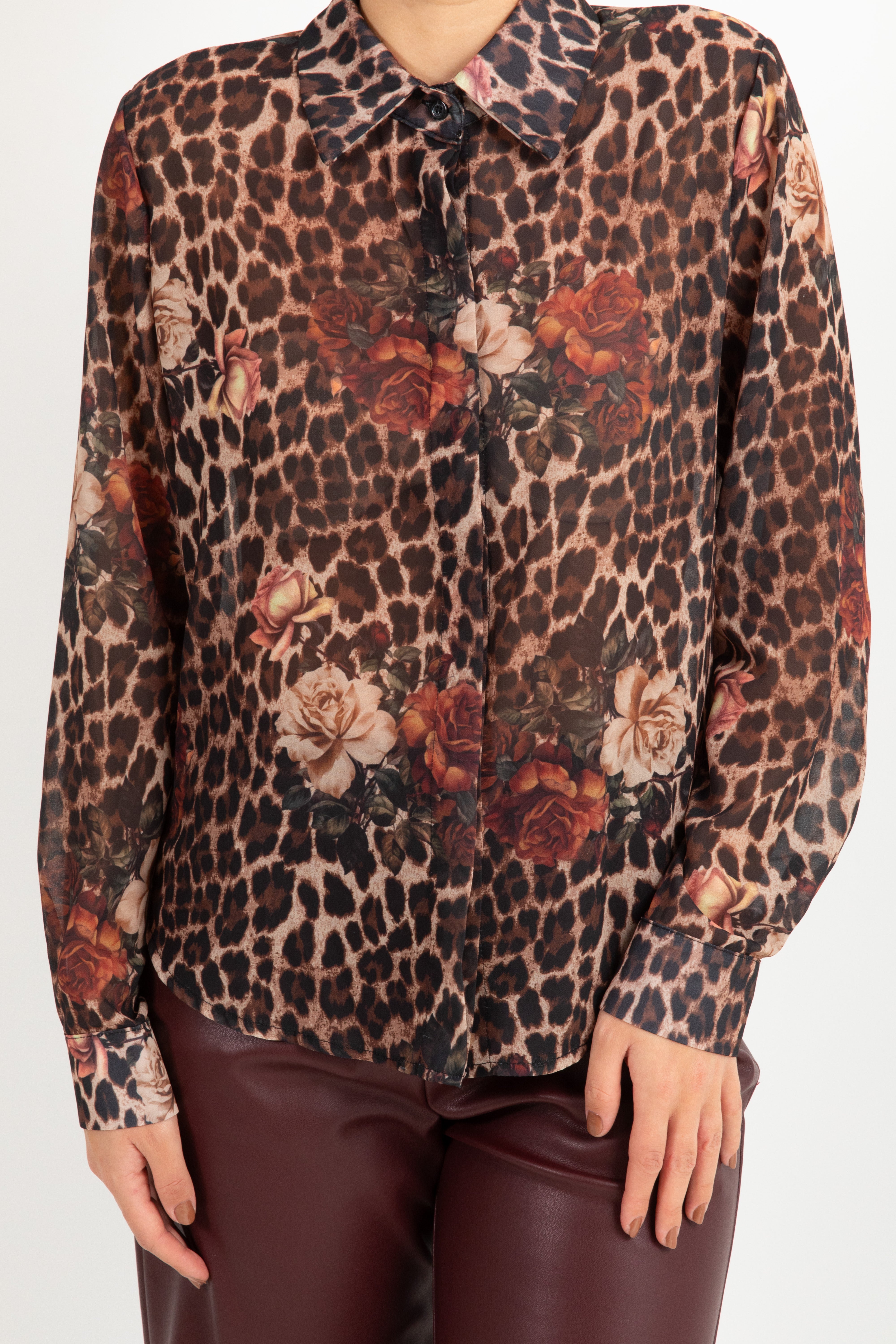 Camicia animalier con rose Susy Mix