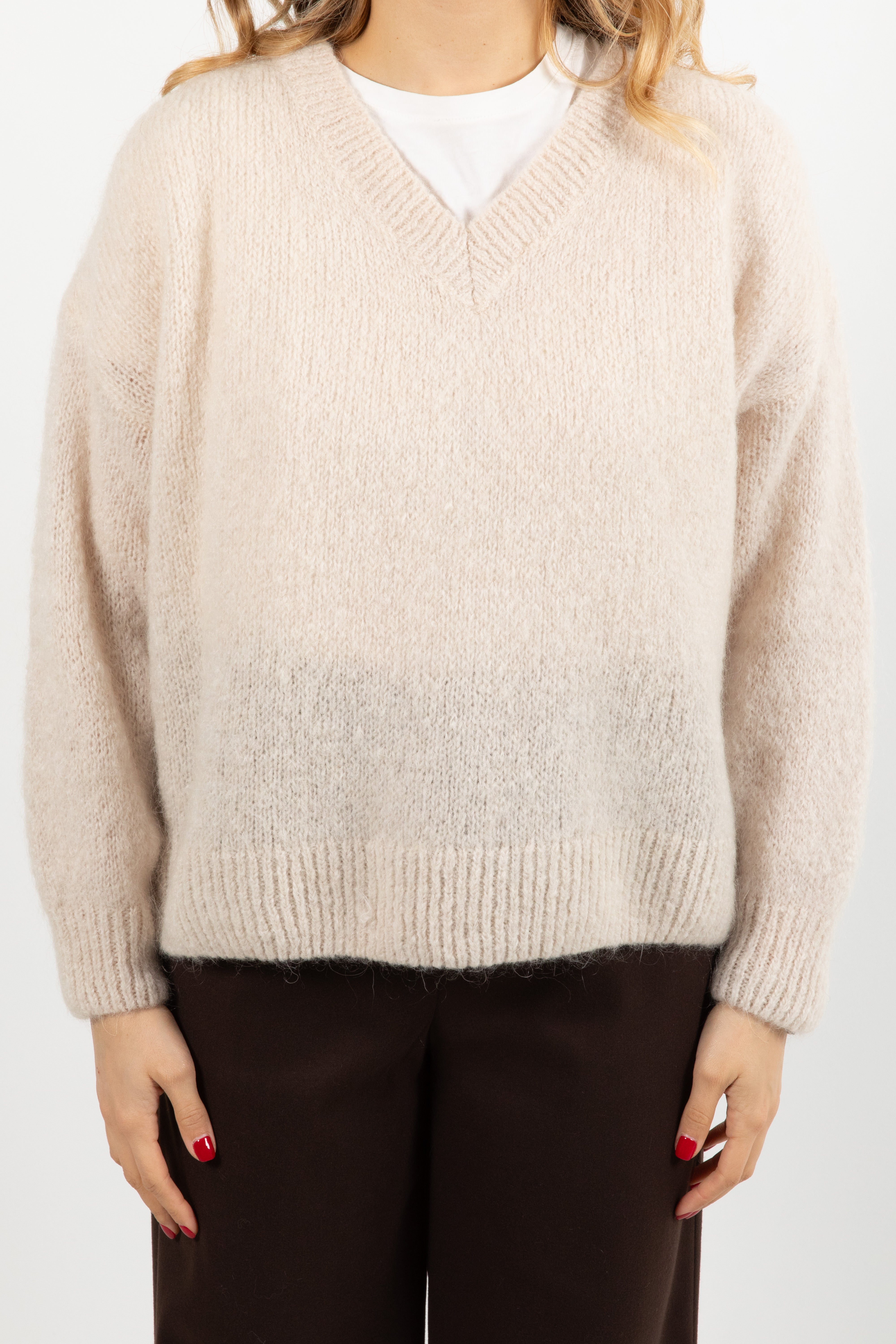 Pull scollo a "v" mohair Dixie