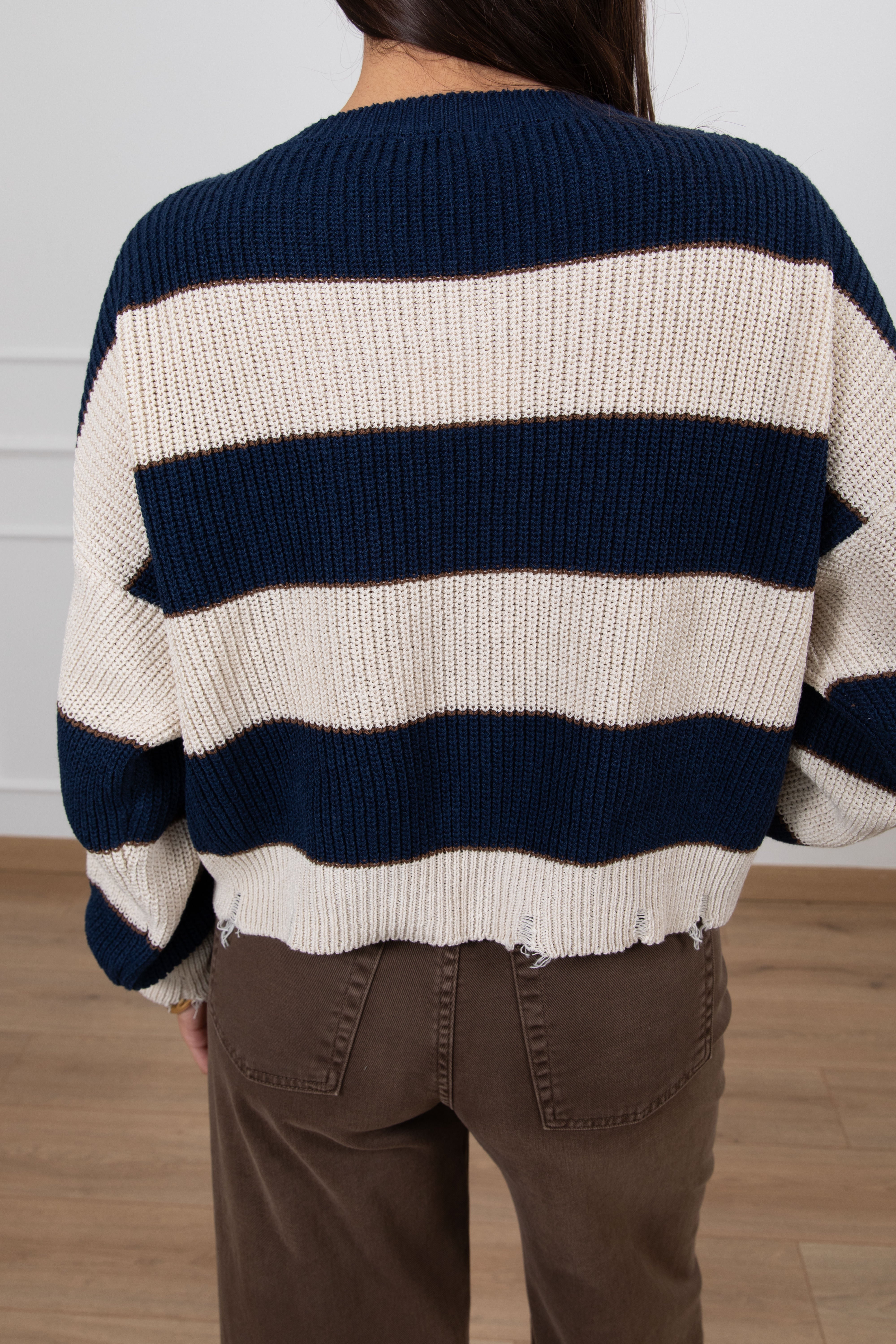 Maglia a righe bi-color con rotture Susy Mix