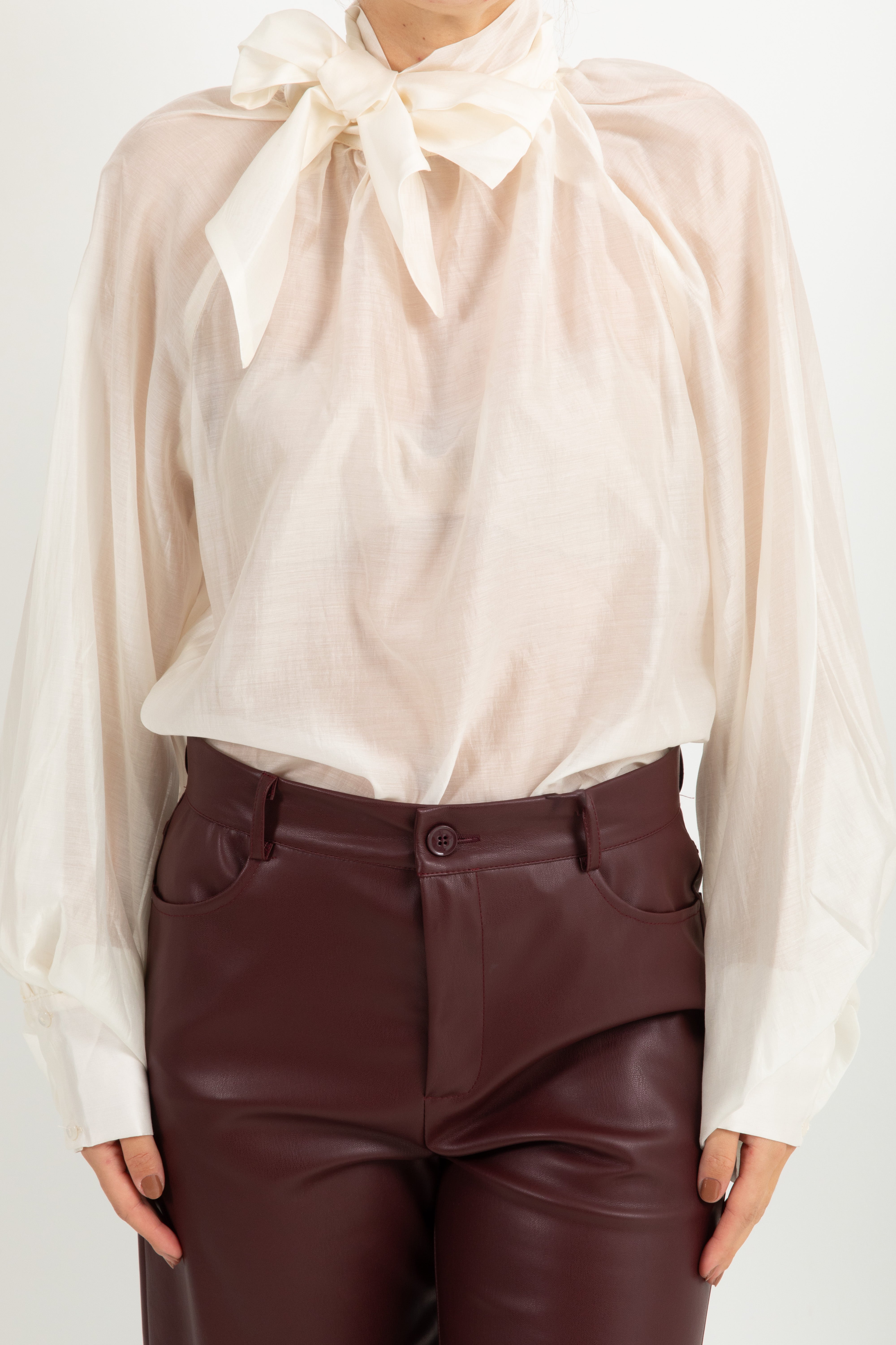 Blusa in tencel con fiocco Tensione IN