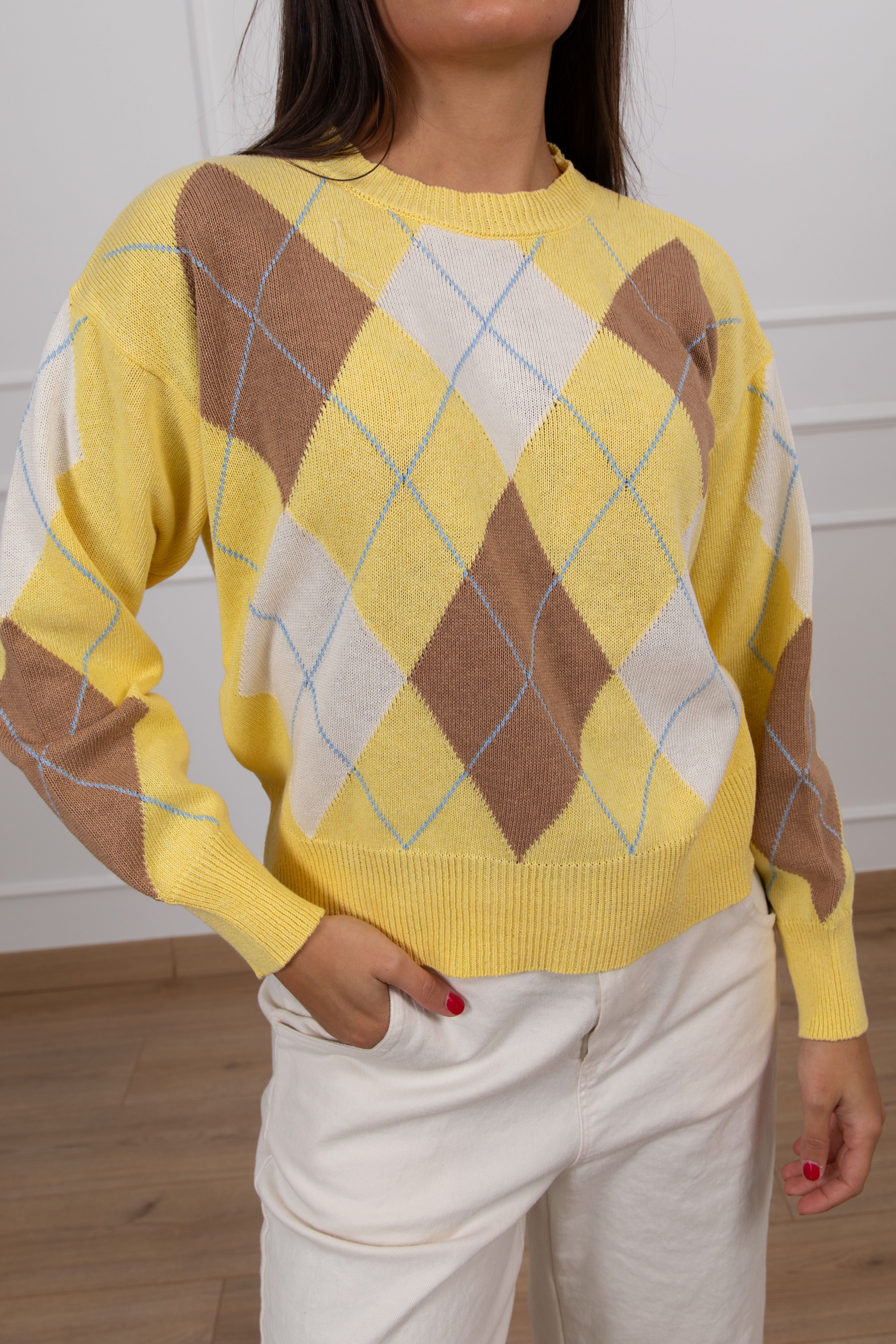 Maglia con motivo rombi ViCOLO