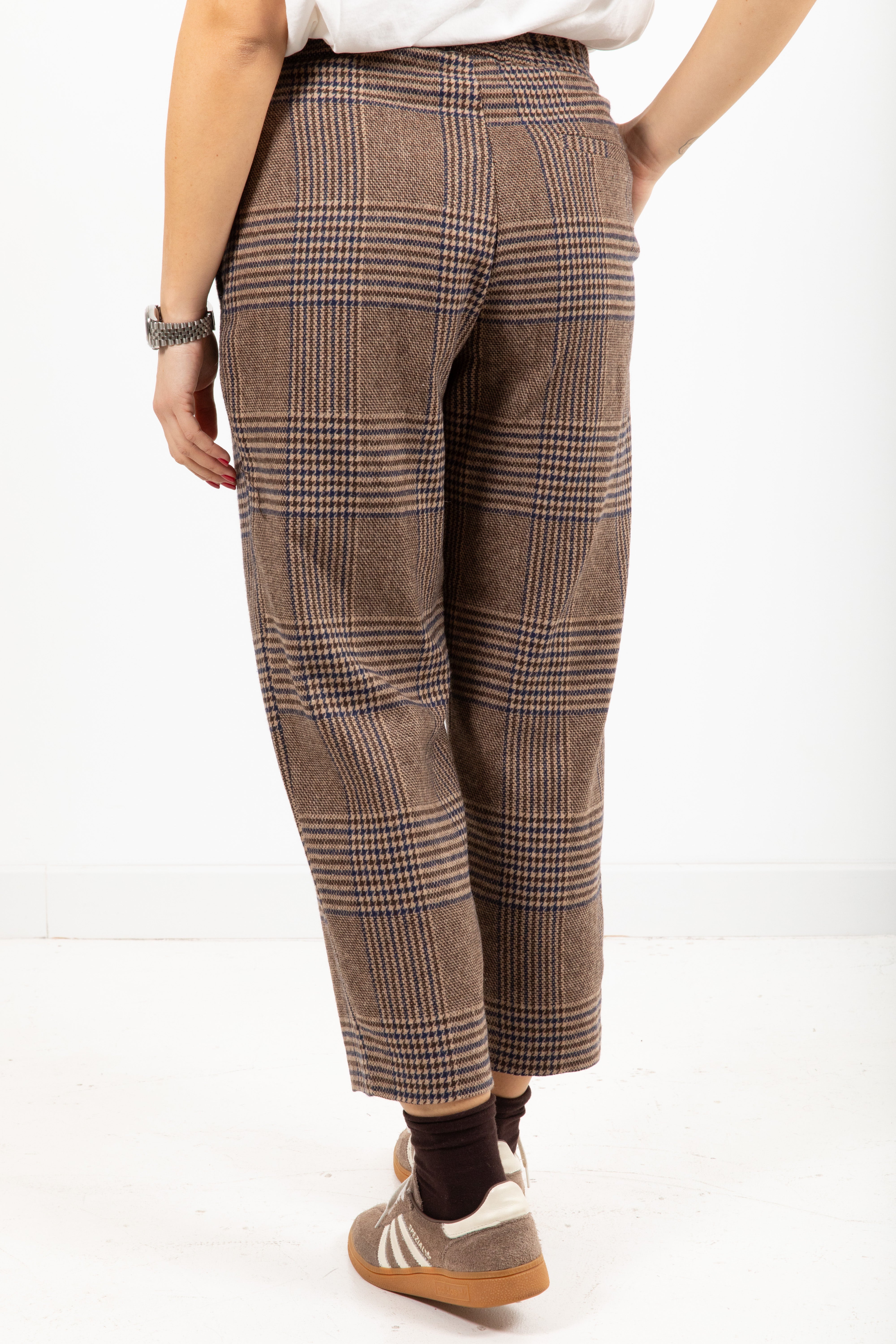 Pantalone principe di galles carrot-fit in lana ViCOLO