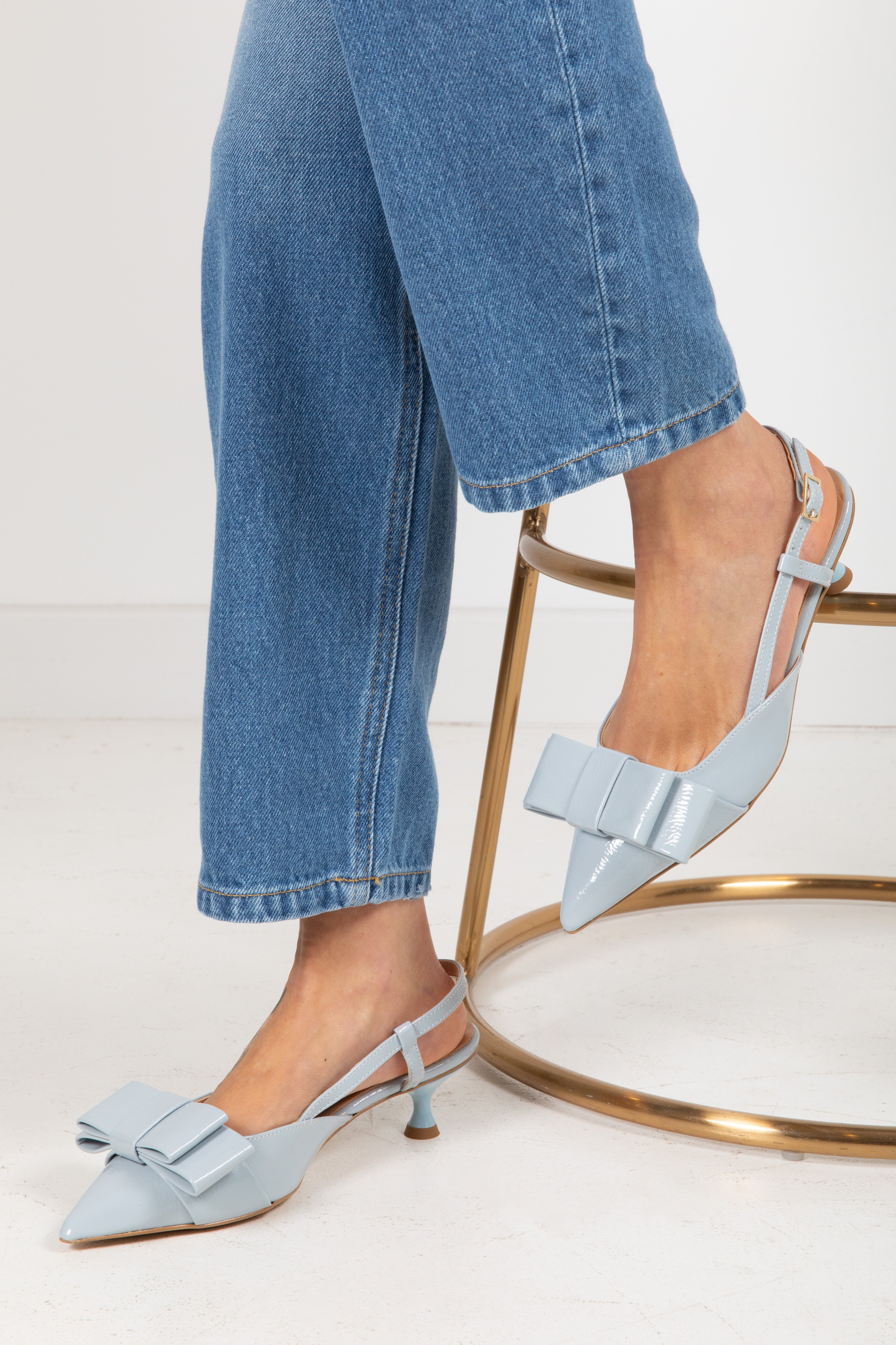 Sling back in vernice con fiocco Ovyé