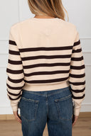 Cardigan a righe con bottoni oro Susy Mix