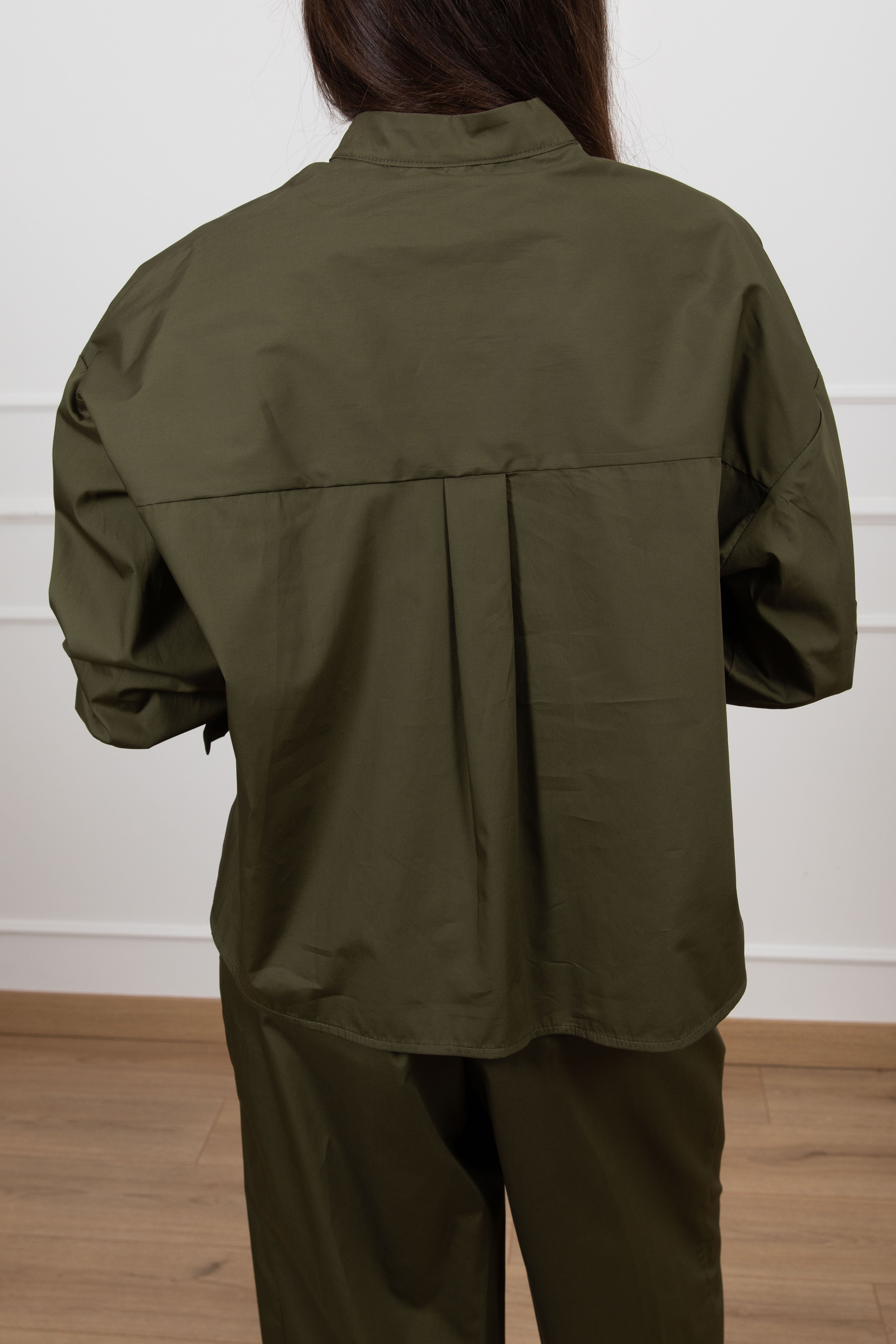Camicia in cotone con collo alla coreana Tensione IN