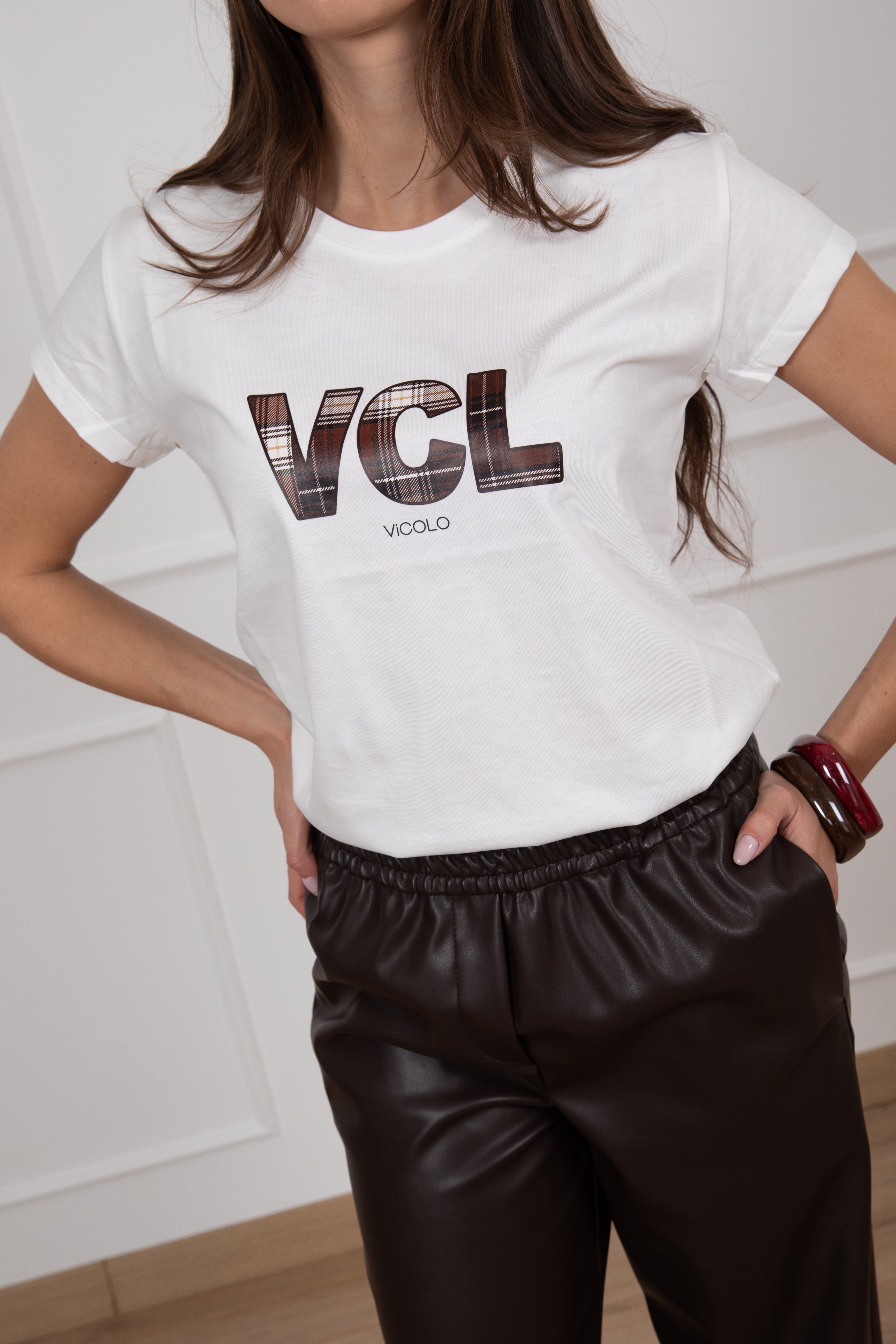 T-shirt monogram check ViCOLO