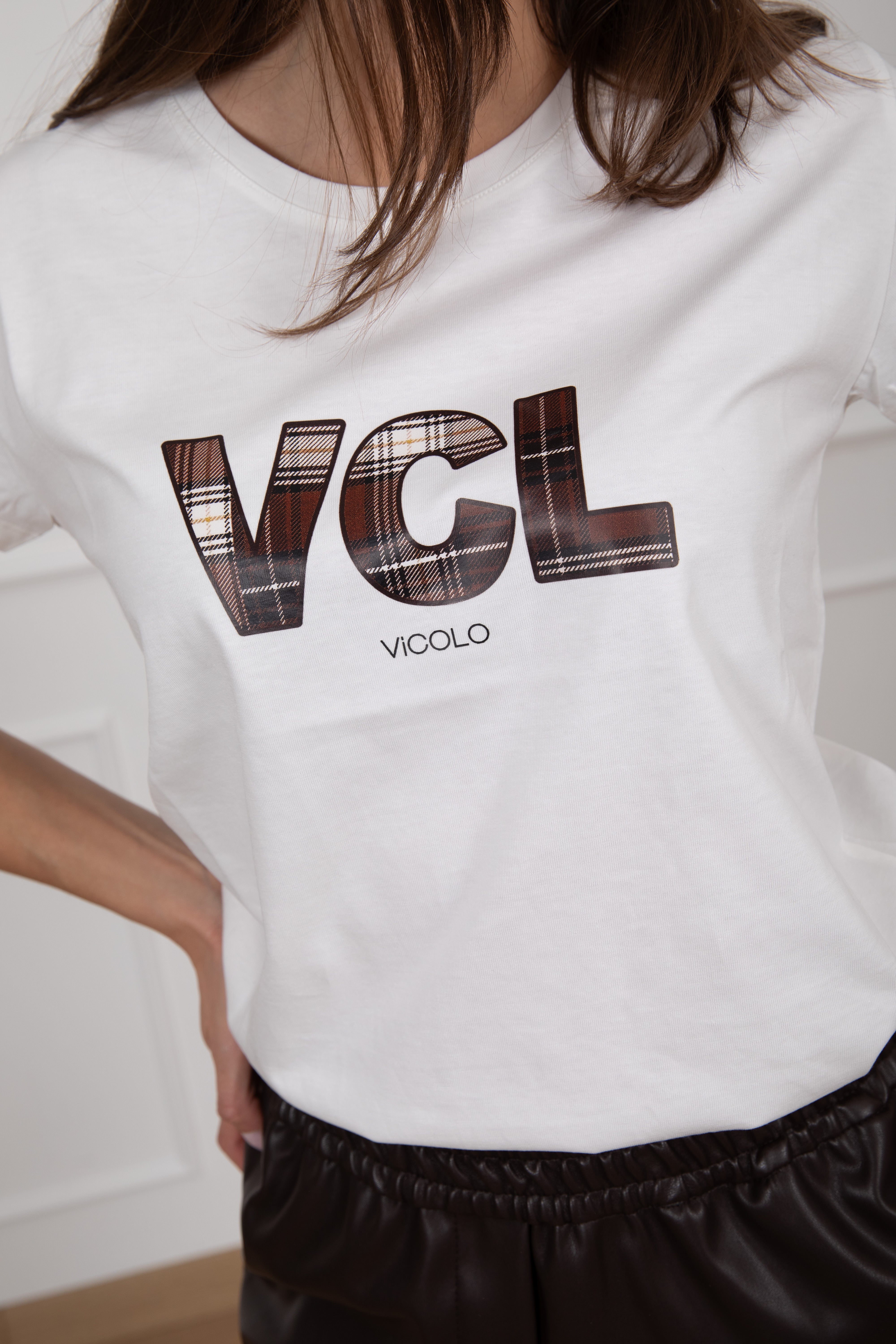 T-shirt monogram check ViCOLO