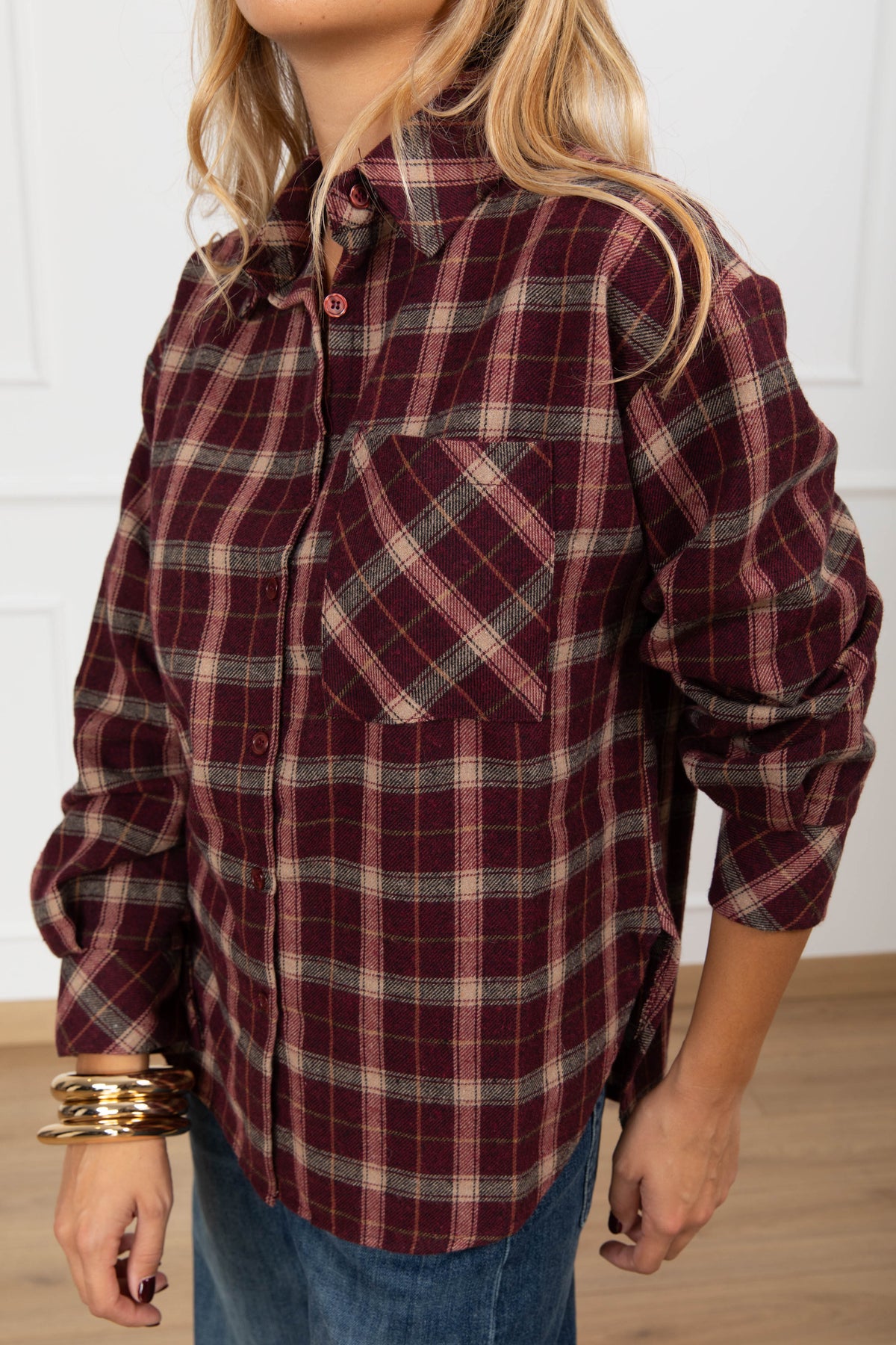 Camicia check variante bordeaux Susy Mix