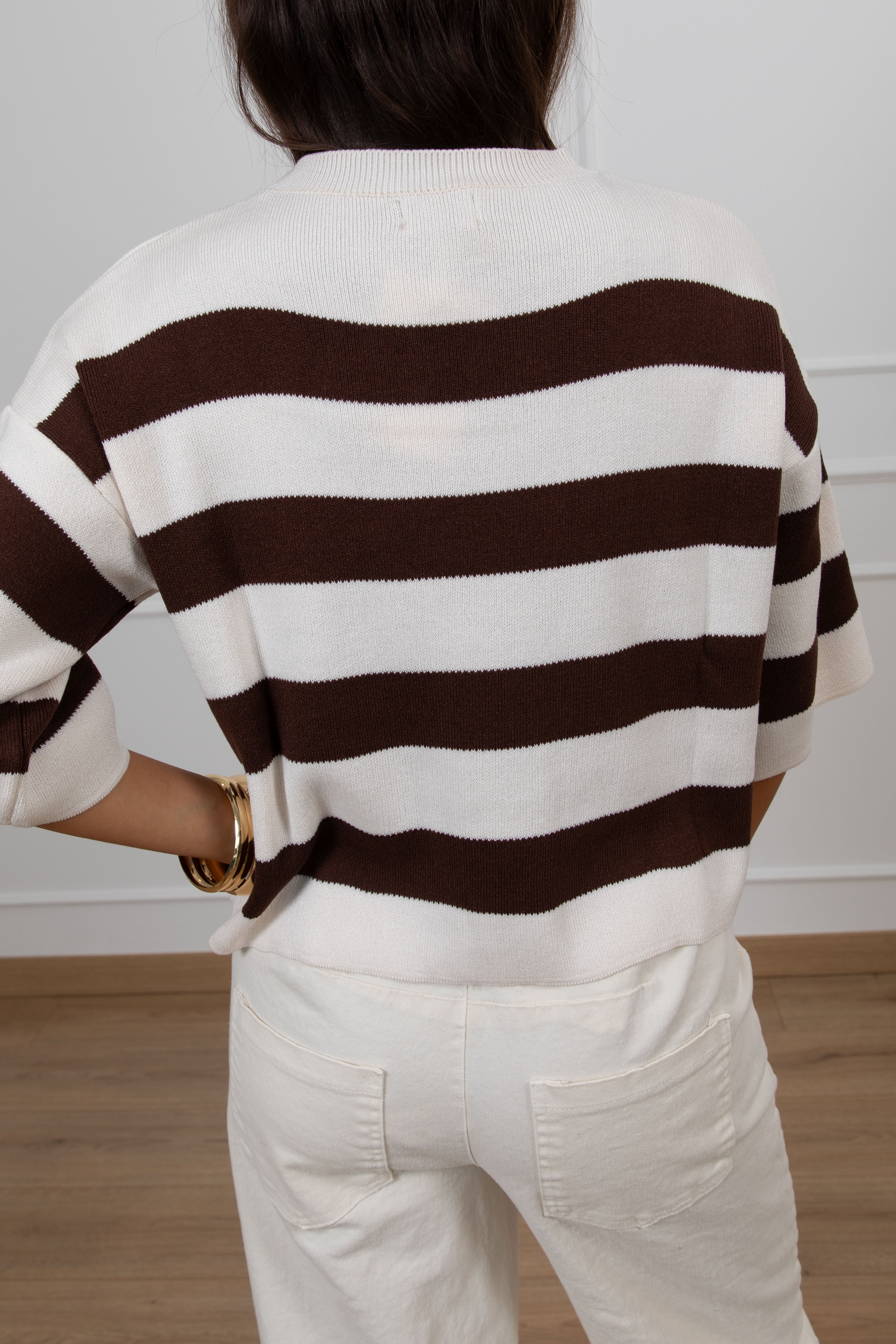 Maglia manica corta scatoletta a righe Susy Mix