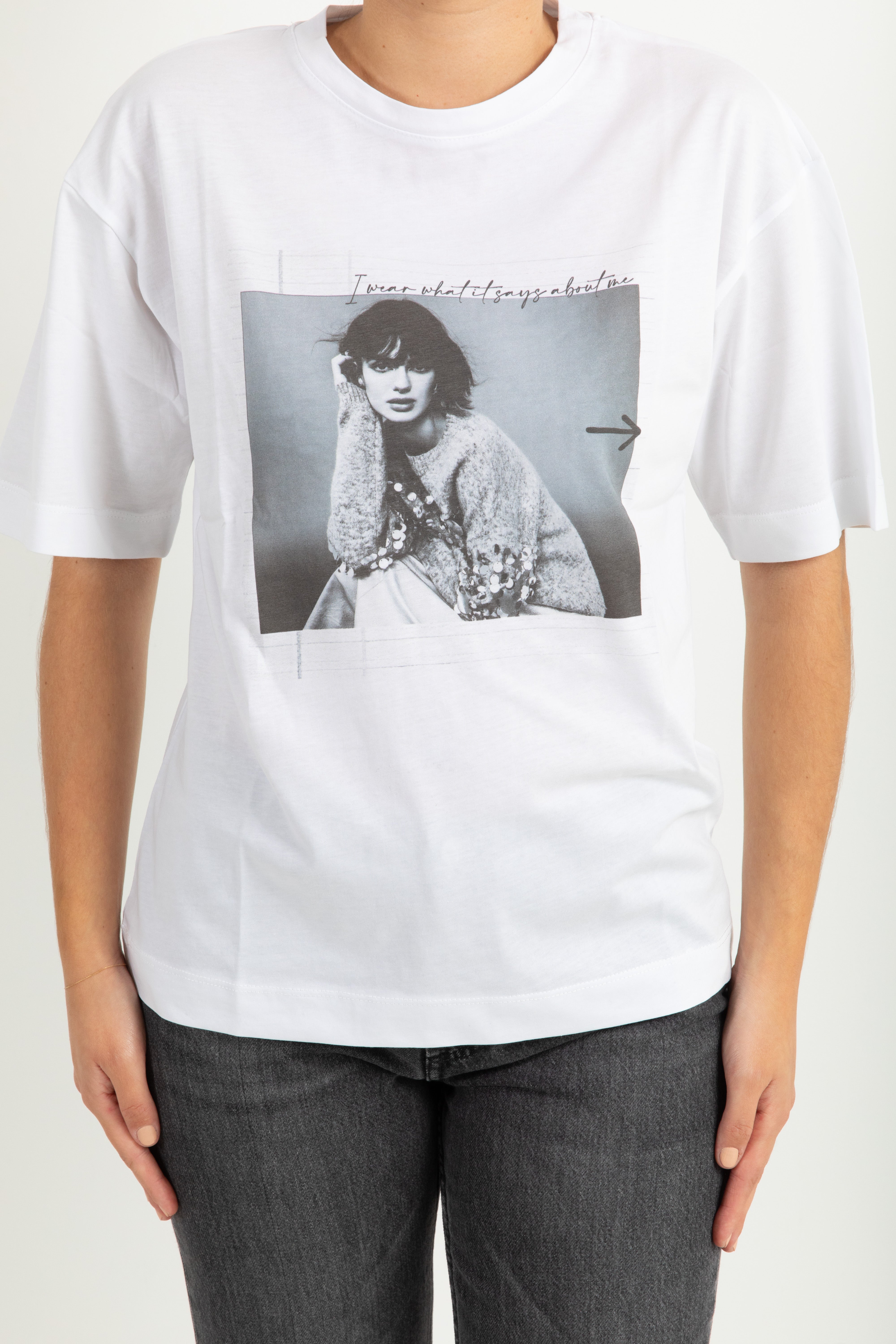 T-shirt girl black & white Dixie