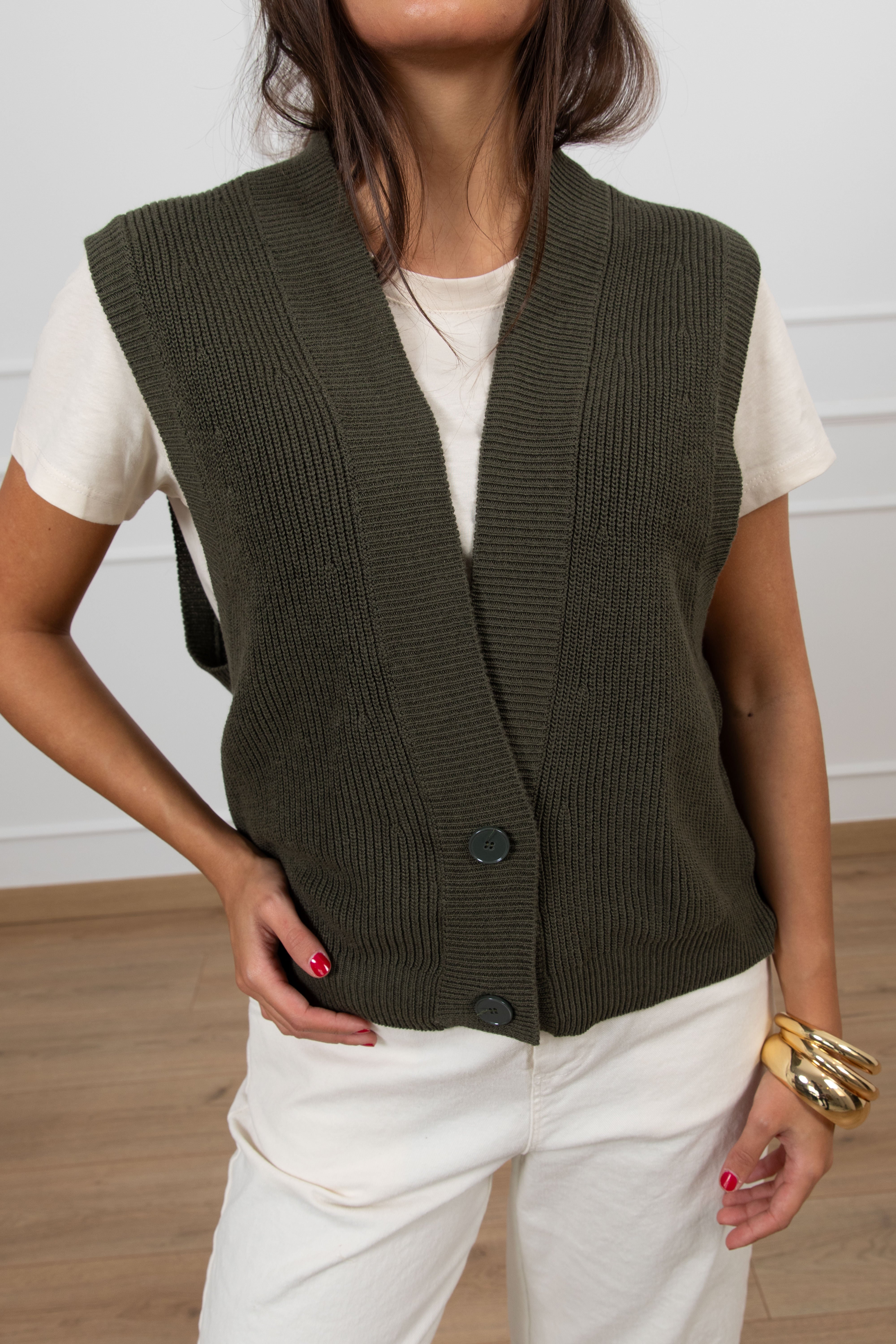 Gilet in maglia con scollo profondo ViCOLO