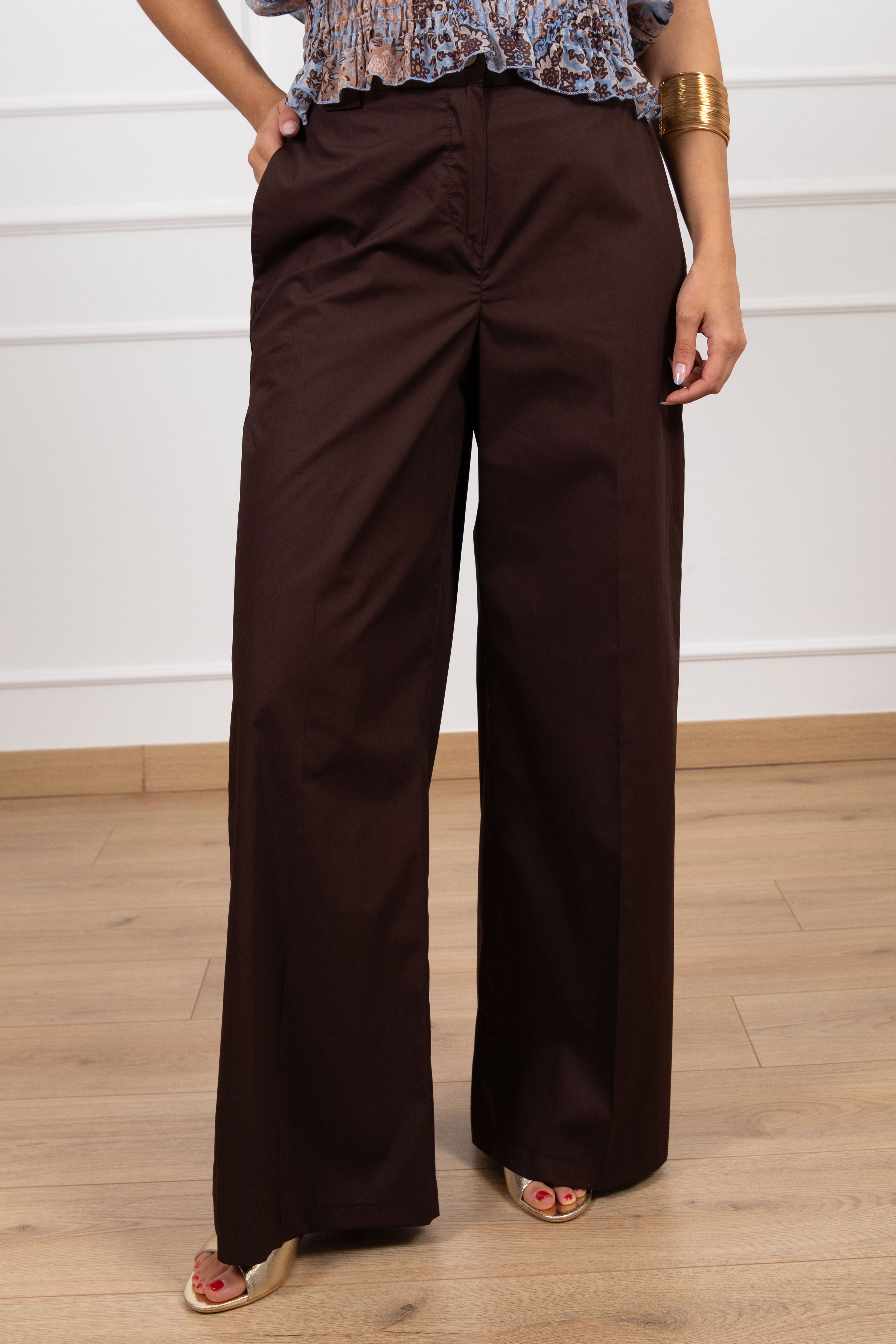 PRE ORDER 11/04 NERO Pantalone in cotone con elastico sul retro Tensione IN