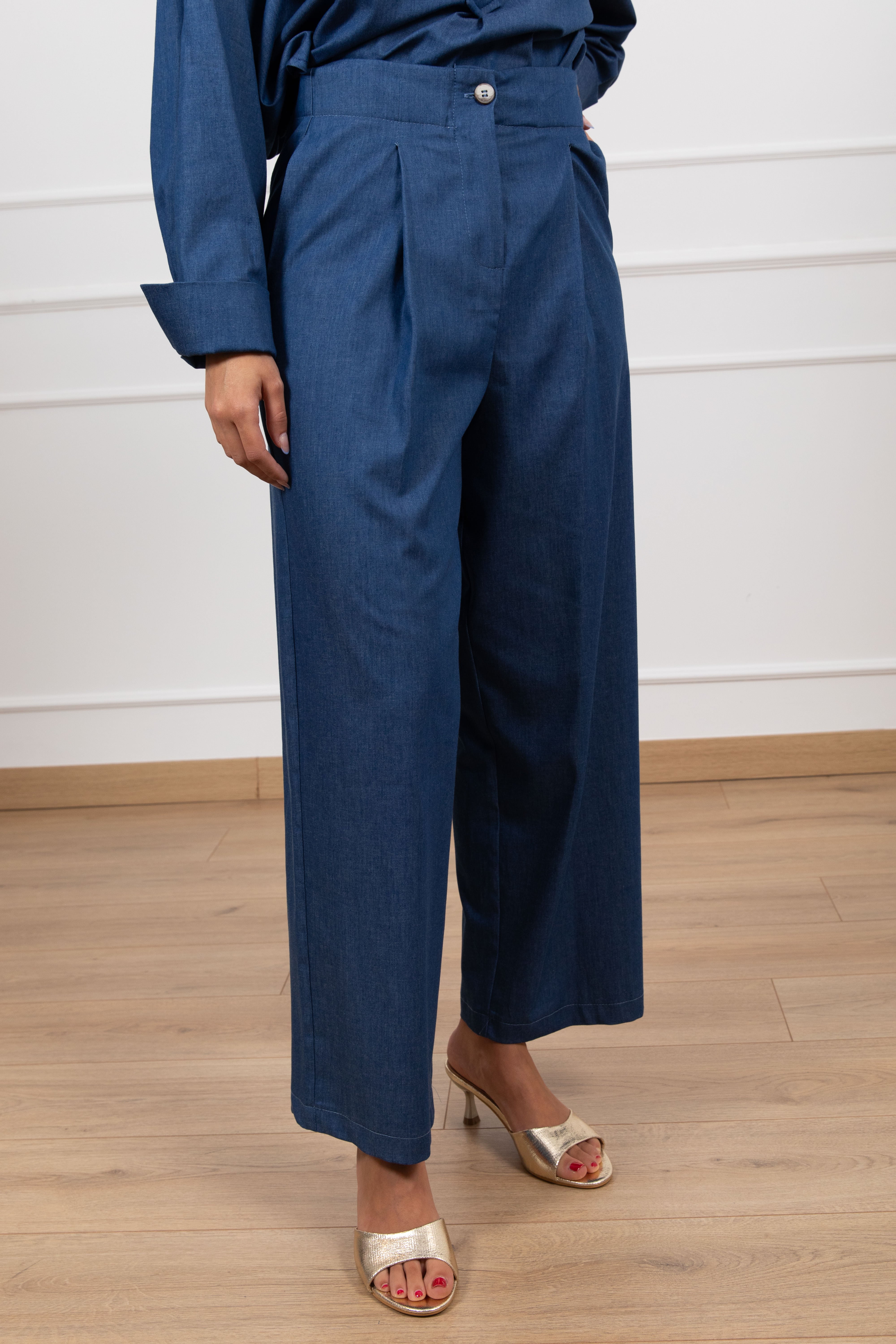 PRE ORDER 11/05 Pantalone in chambrix con pinces Tensione IN