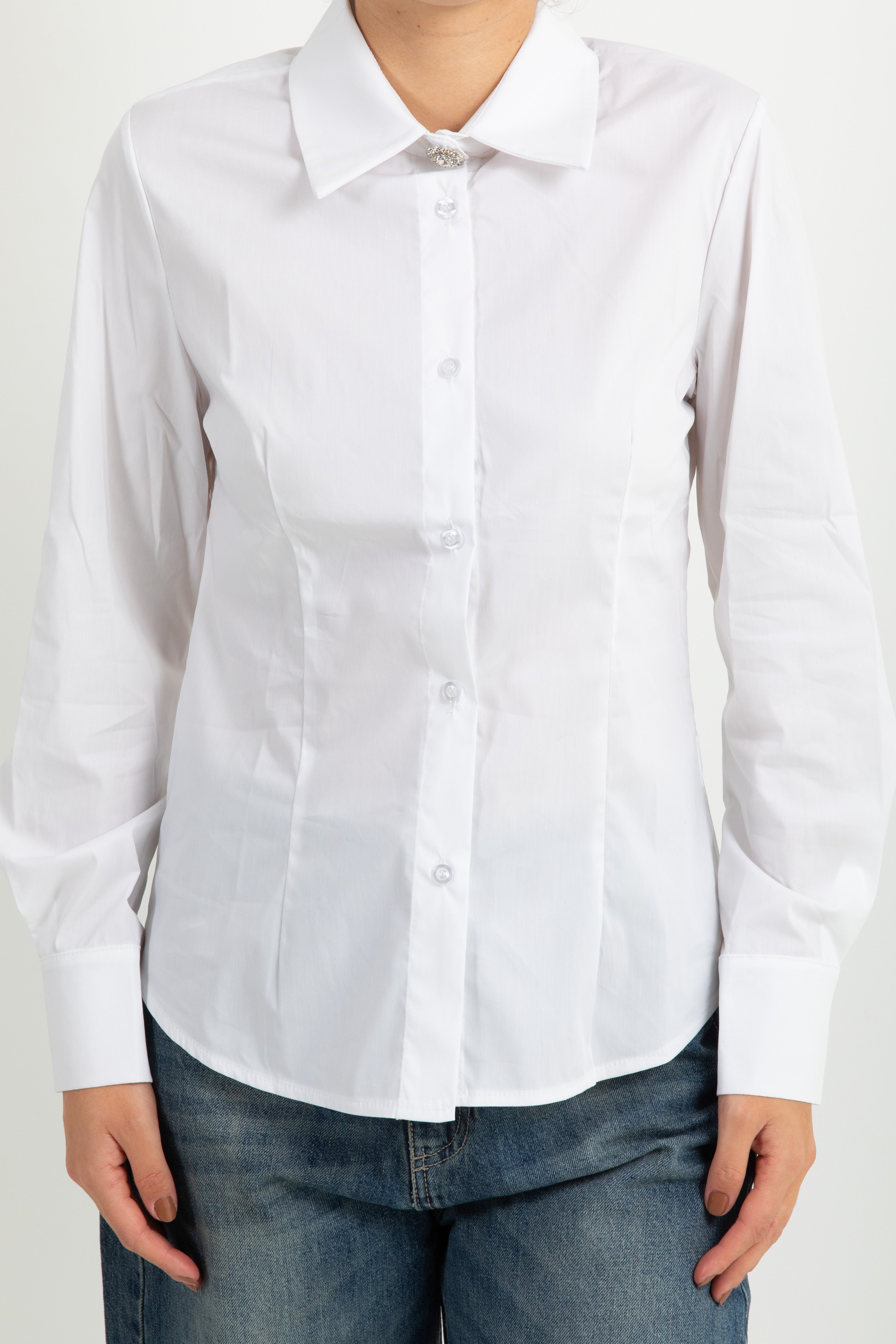 Camicia con bottone gioiello Susy Mix