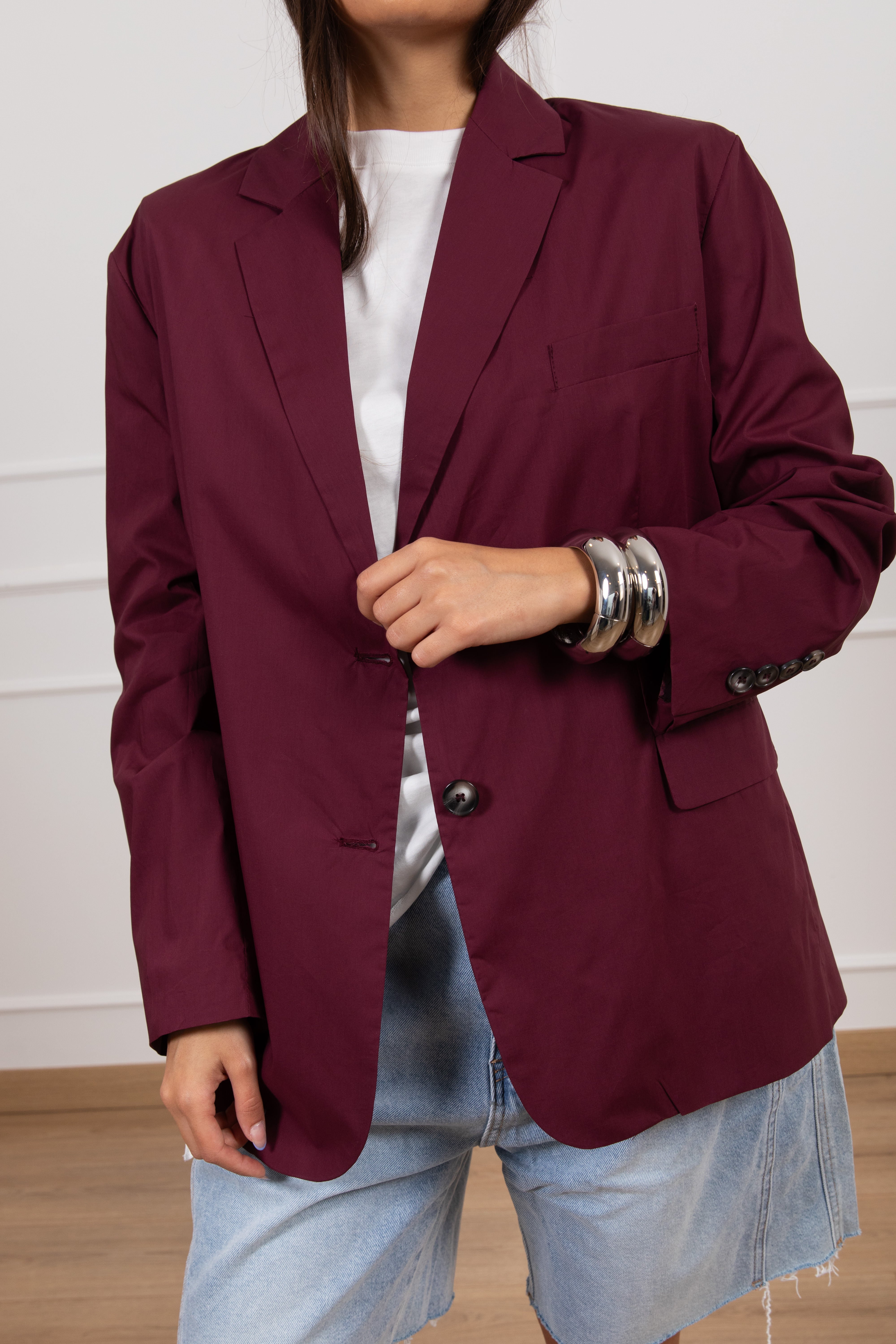 Giacca over-size 2 bottoni in cotone leggero ViCOLO
