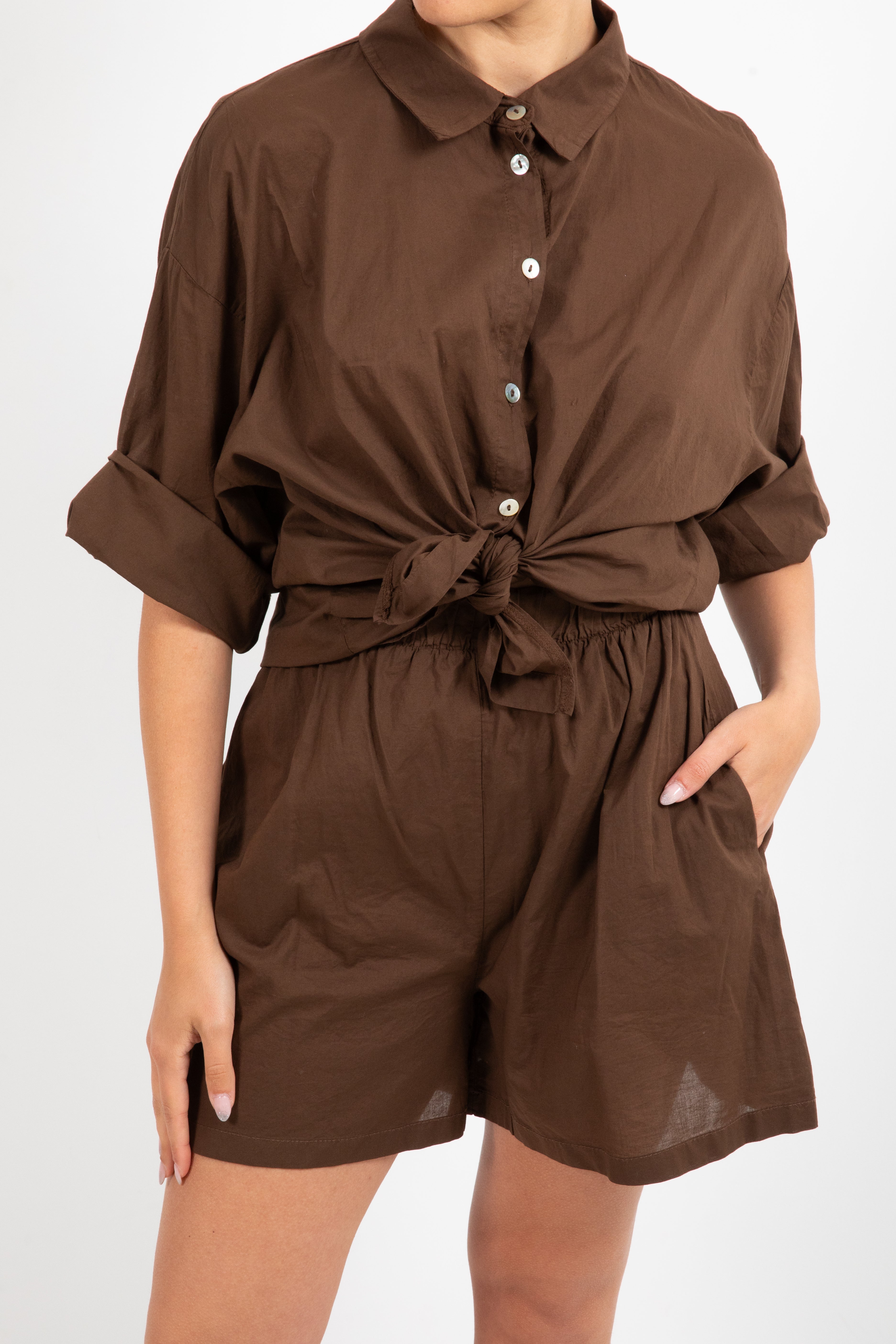 Coordinato camicia e shorts 100% cotone Susy Mix