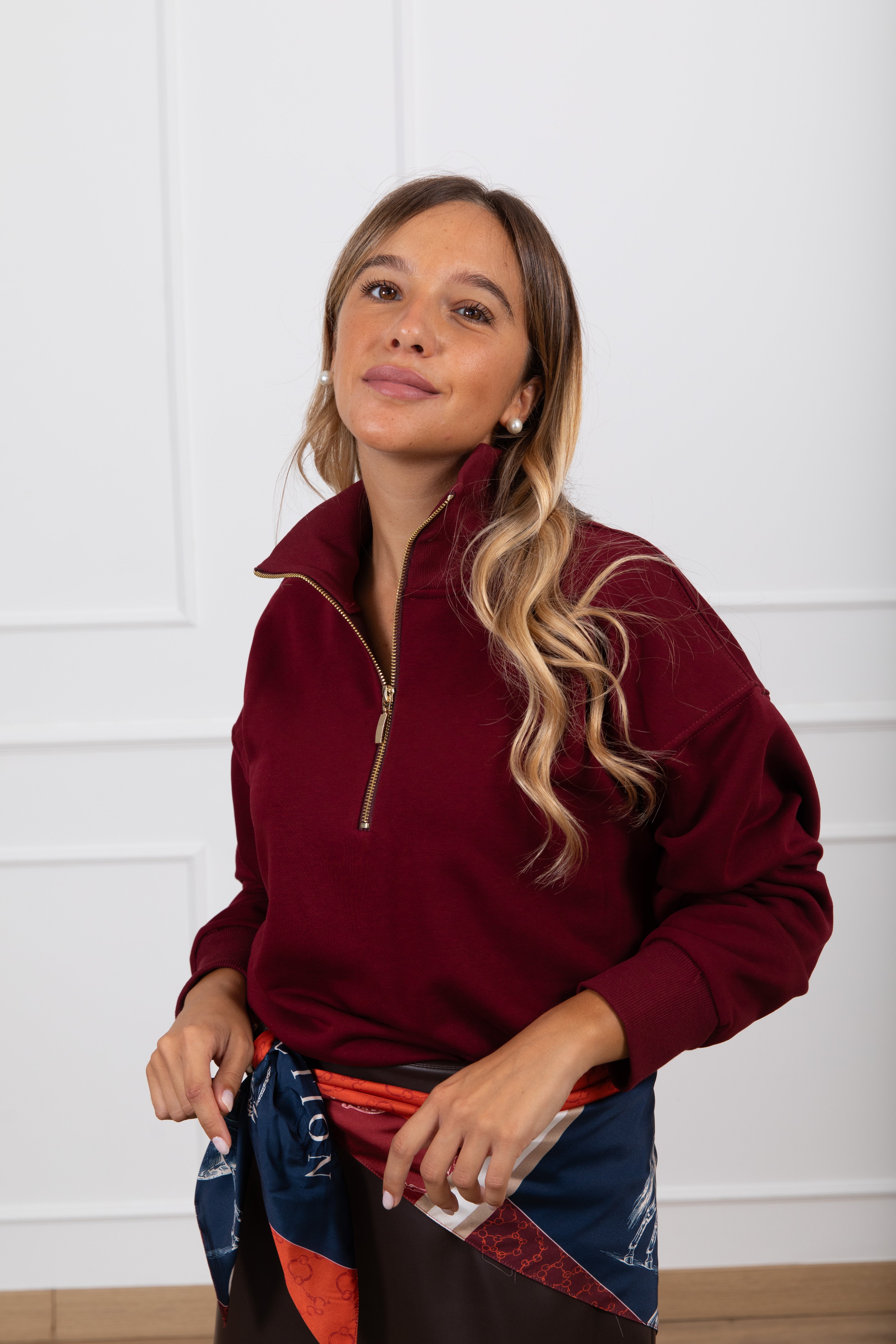 Felpa con mezza zip Tensione IN