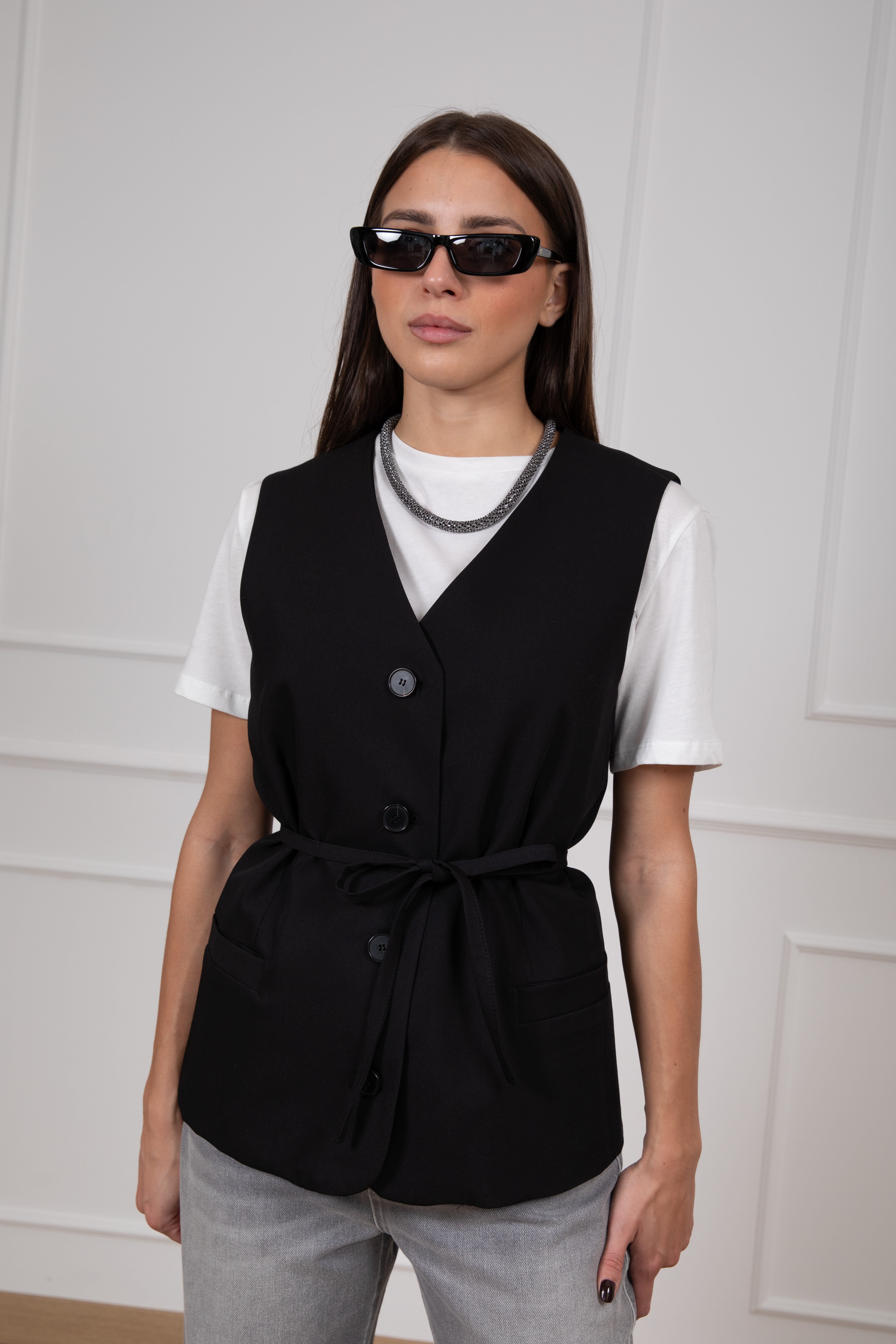Gilet 4 bottoni con fiocco ViCOLO