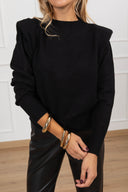 Pull girocollo con spallina imbottita variante nero Haveone
