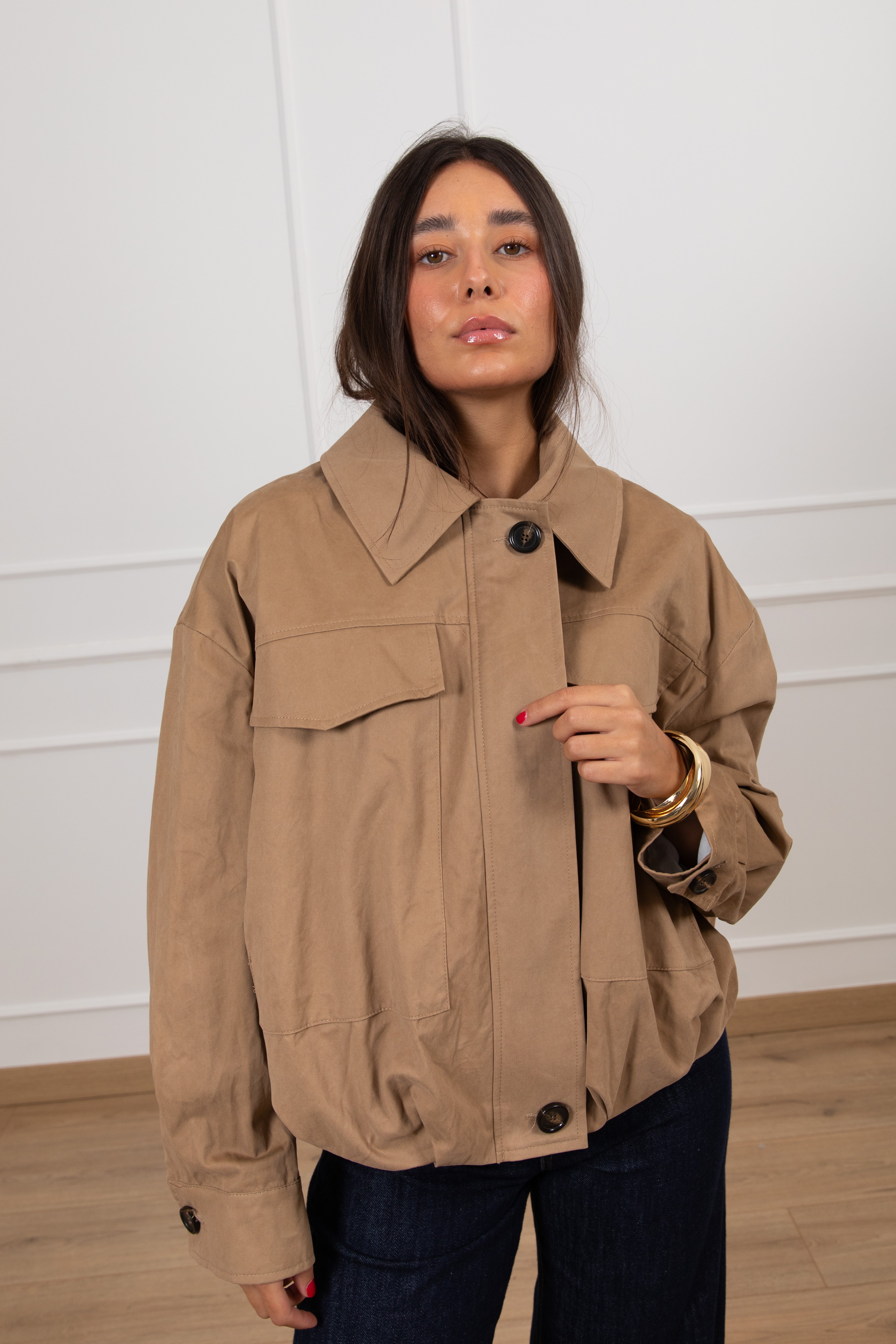 Bomber in canvas con tasconi Tensione IN