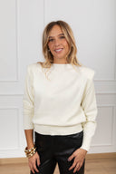 Pull girocollo con spallina imbottita variante burro Haveone
