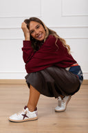 Sneakers "Good Vibes" in pelle variante bordeaux Divine Follie