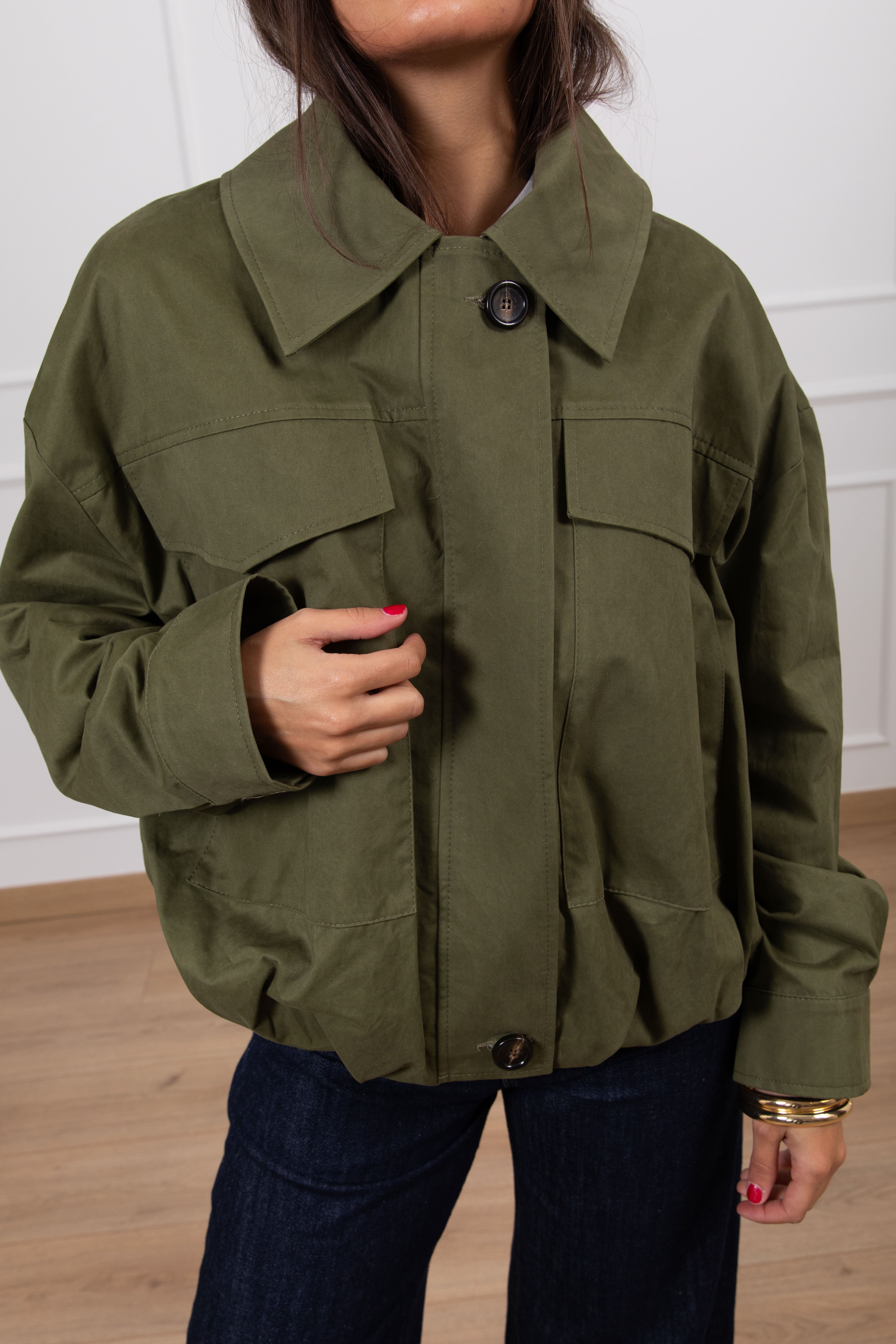 Bomber in canvas con tasconi Tensione IN