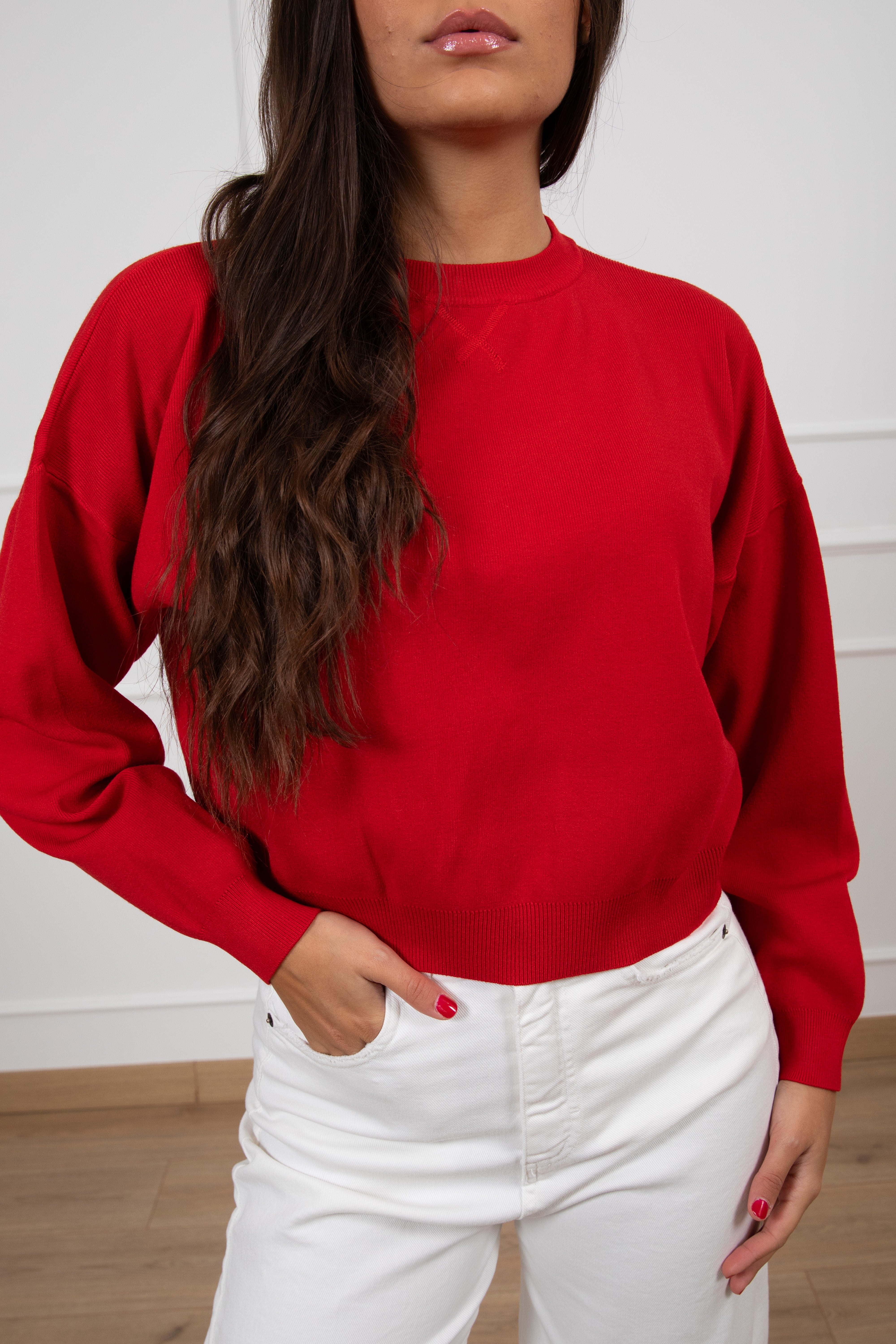 Maglia in viscosa con spalla scesa ViCOLO