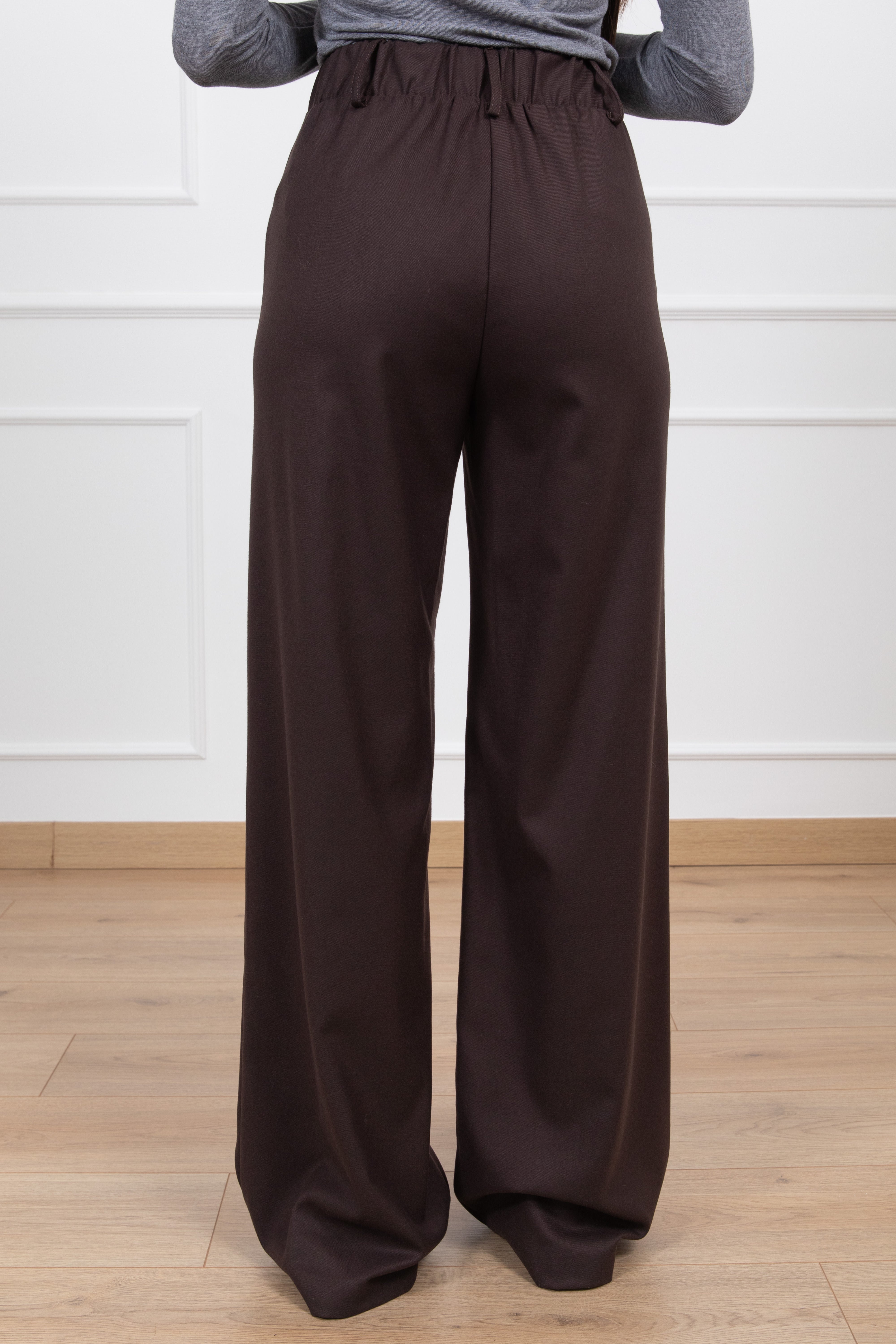 Pantalone flanella gamba dritta con elastico sul retro Dixie