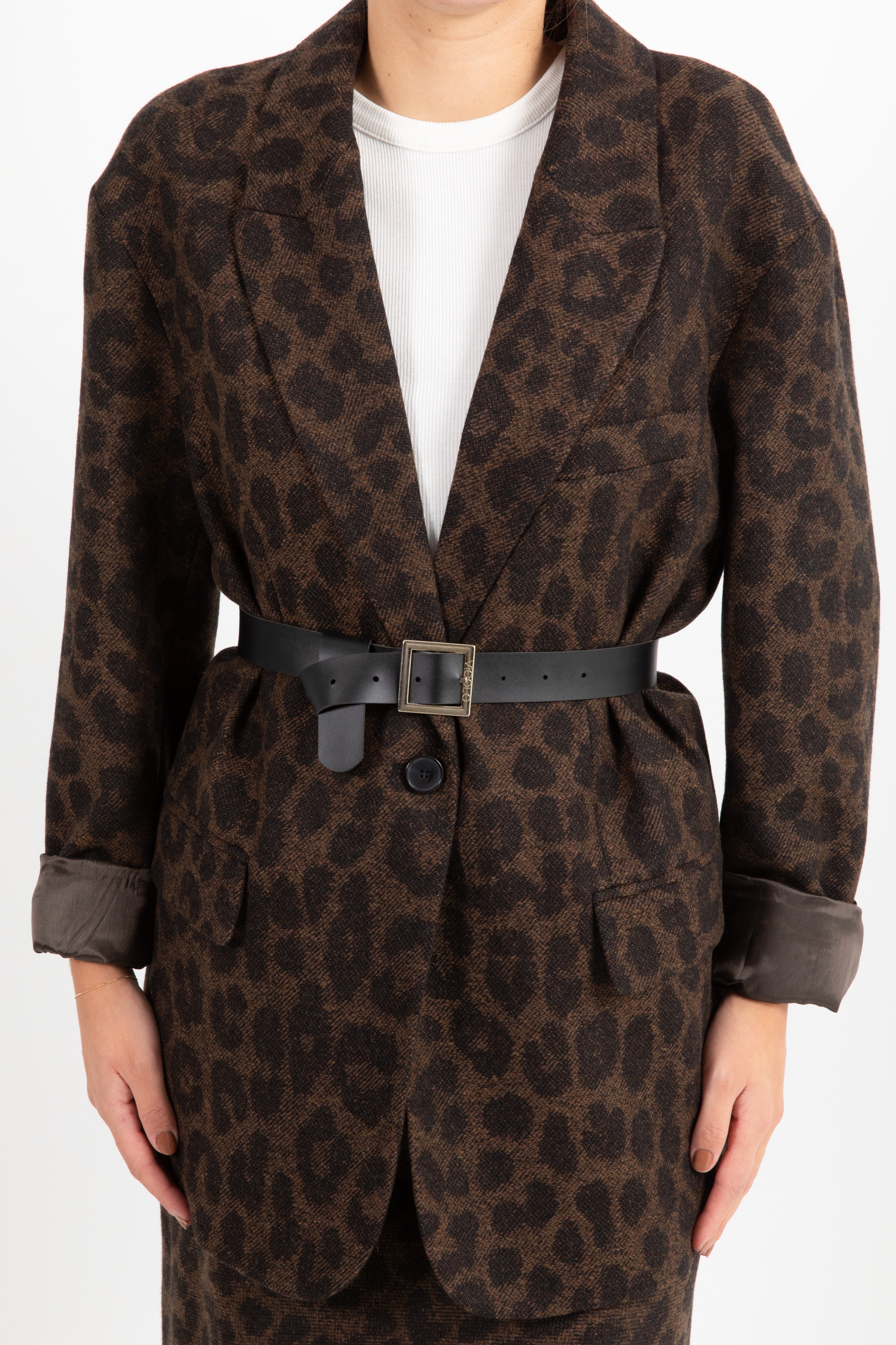 Giacca animalier over-size  fresco lana ViCOLO