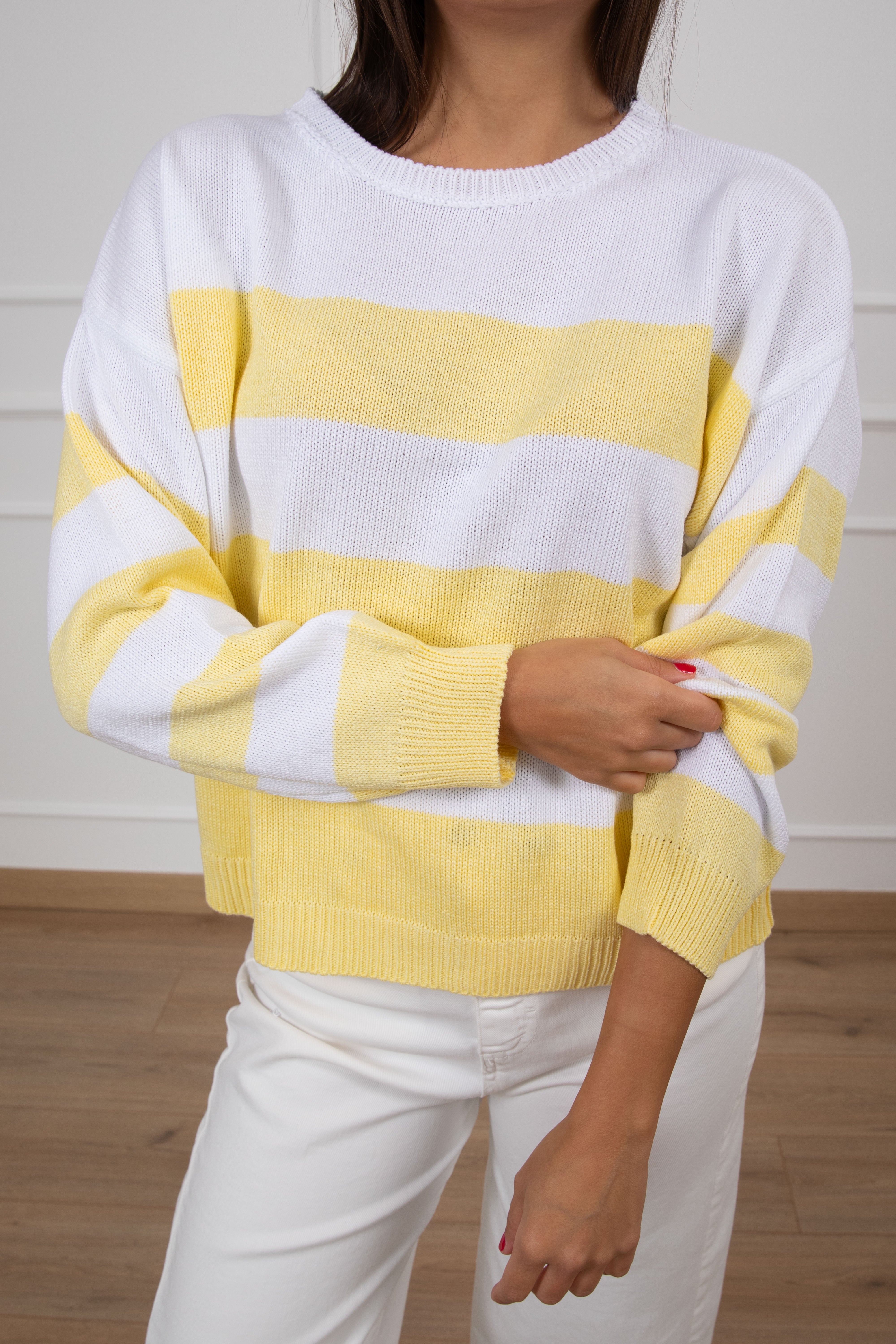 Maglia scollo a barchetta righe larghe Motel