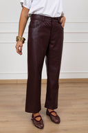 PRE ORDER 12/10 Pantalone Tom in eco-pelle variante bordeaux Motel