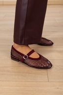 Ballerina a rete con strass variante bordeaux Susy Mix