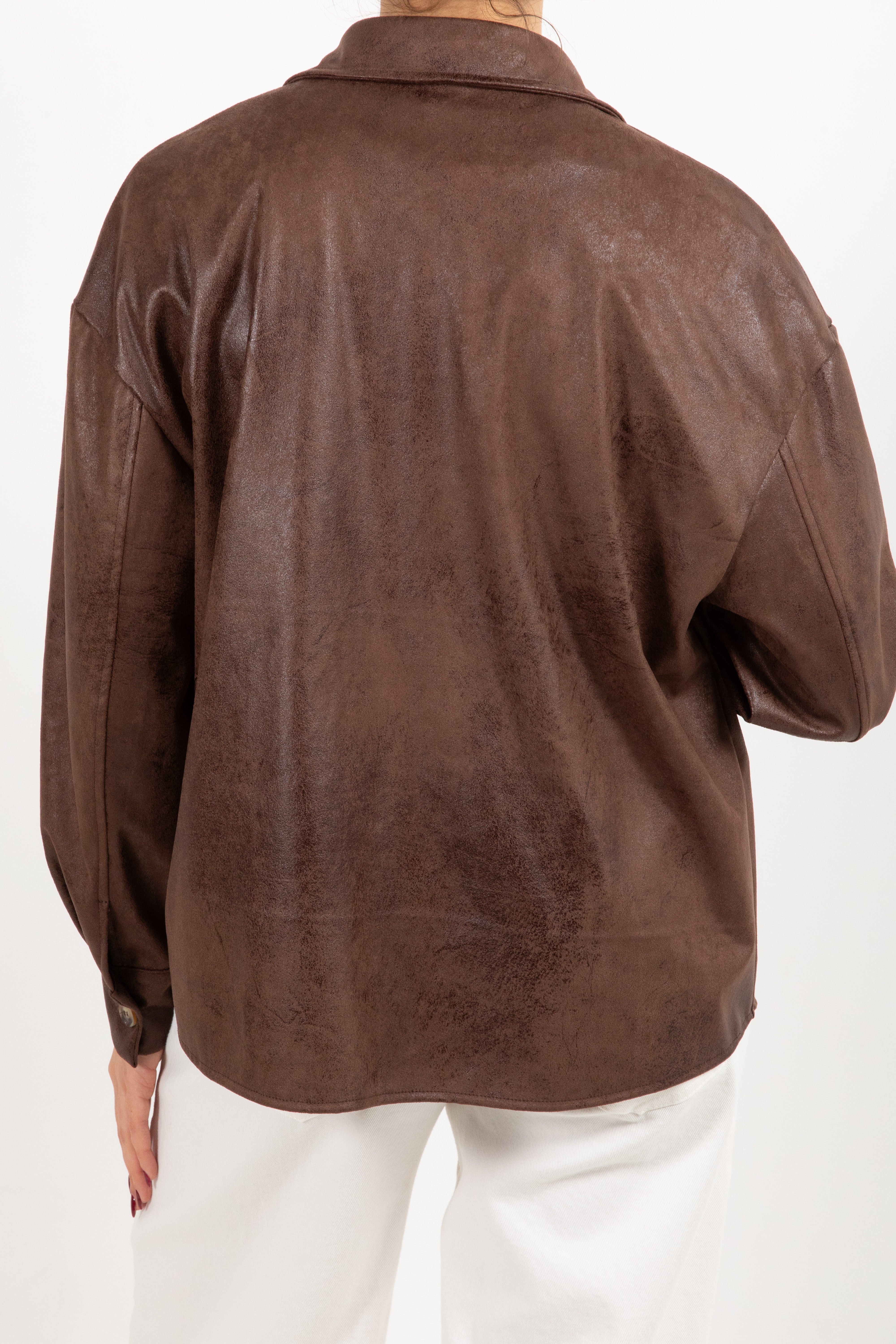 Camicia in eco-camoscio con frange ViCOLO